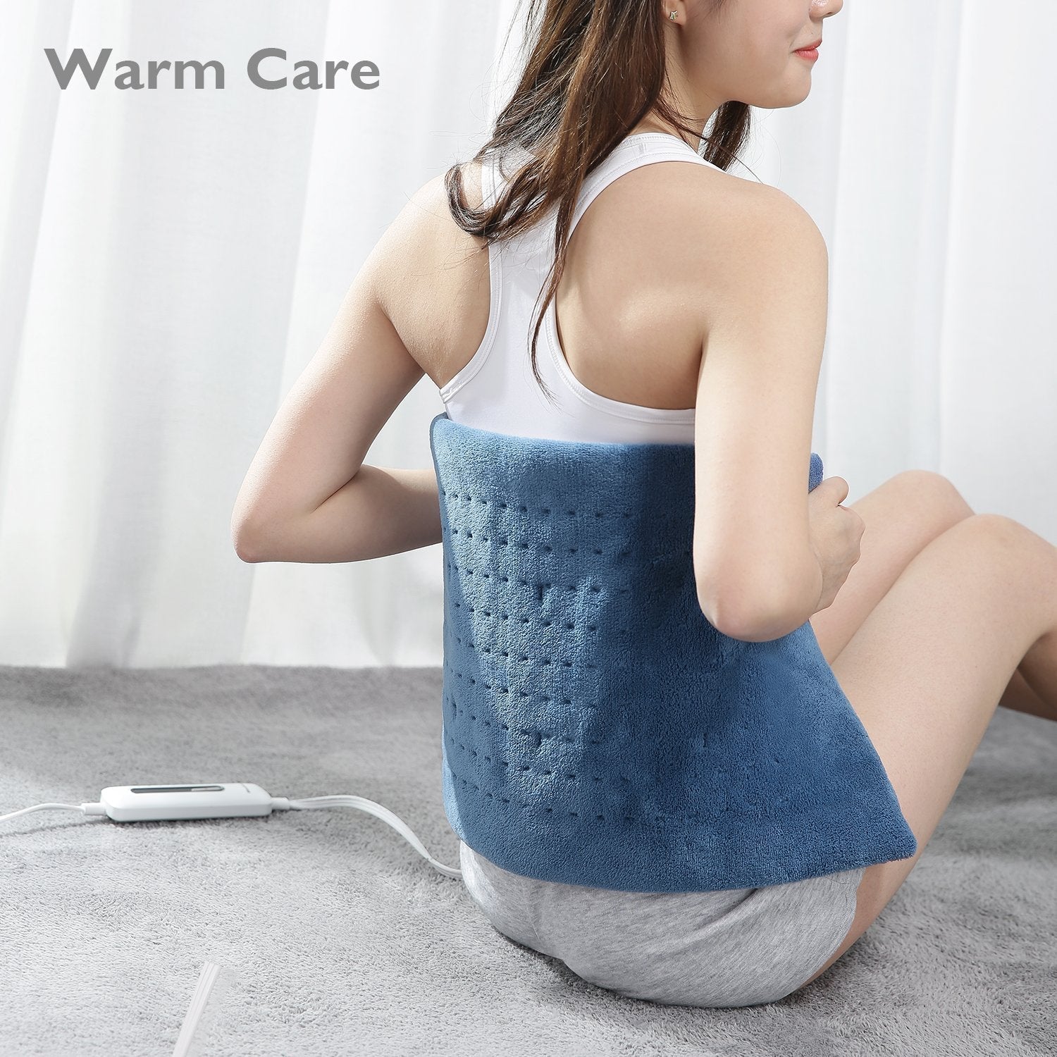 Large 12" x 24" Size Heating Pad with 3 Heat Settings and 2 Hour Auto shut off, Sky Blue--Wholesale--US - NAIPO