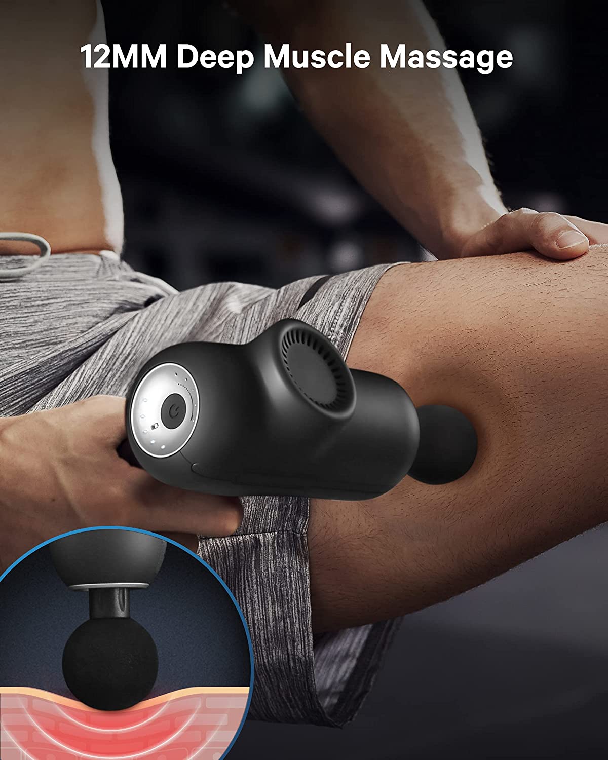 Massage Gun for Athletes, Naipo Handheld Massage Deep Tissue Body Muscle Massage Gun Professional Percussion for Pain Relief Relaxation with 5 Massage Heads Cordless Quiet Portable Carrying Case - NAIPO