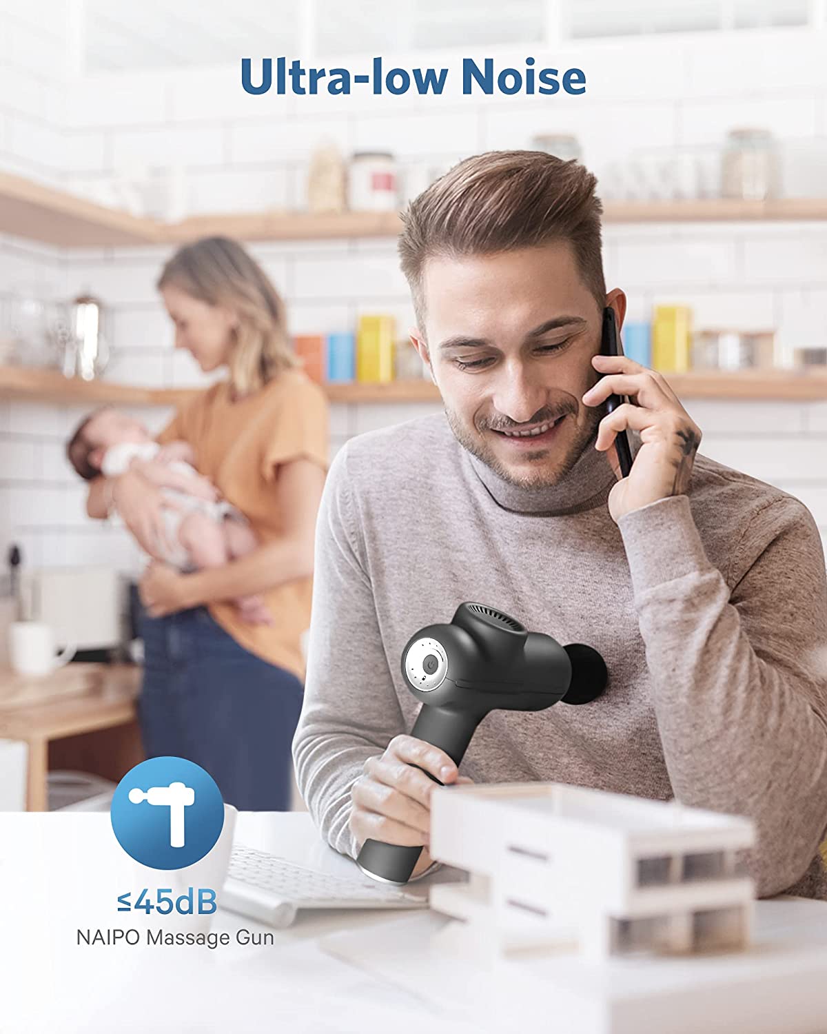 Massage Gun for Athletes, Naipo Handheld Massage Deep Tissue Body Muscle Massage Gun Professional Percussion for Pain Relief--Wholesale--US - NAIPO