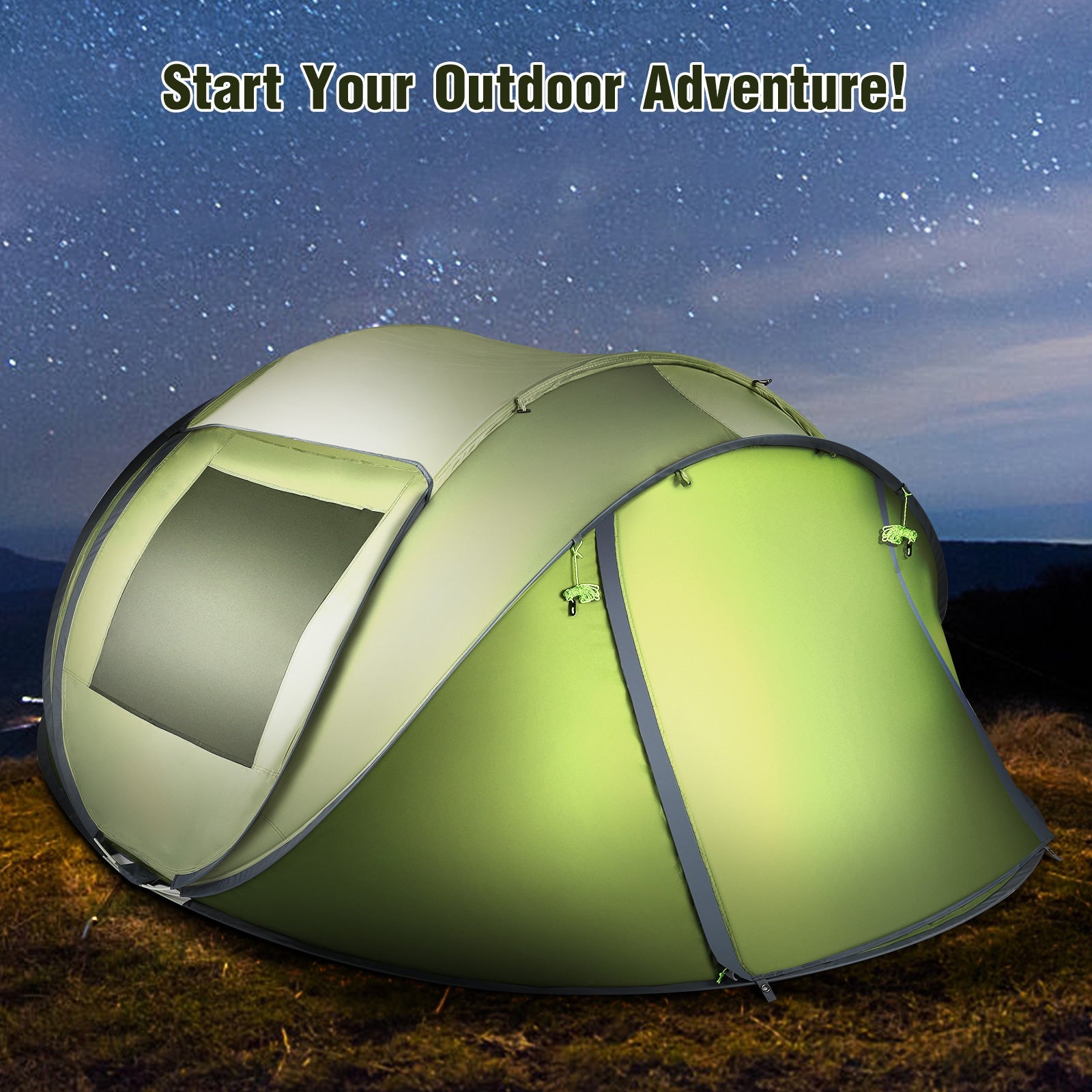 MaxKare Instant Pop up Tent 3 4 Person Portable Camping Tent Water-Resistant UV Protection Carrying Bag - NAIPO