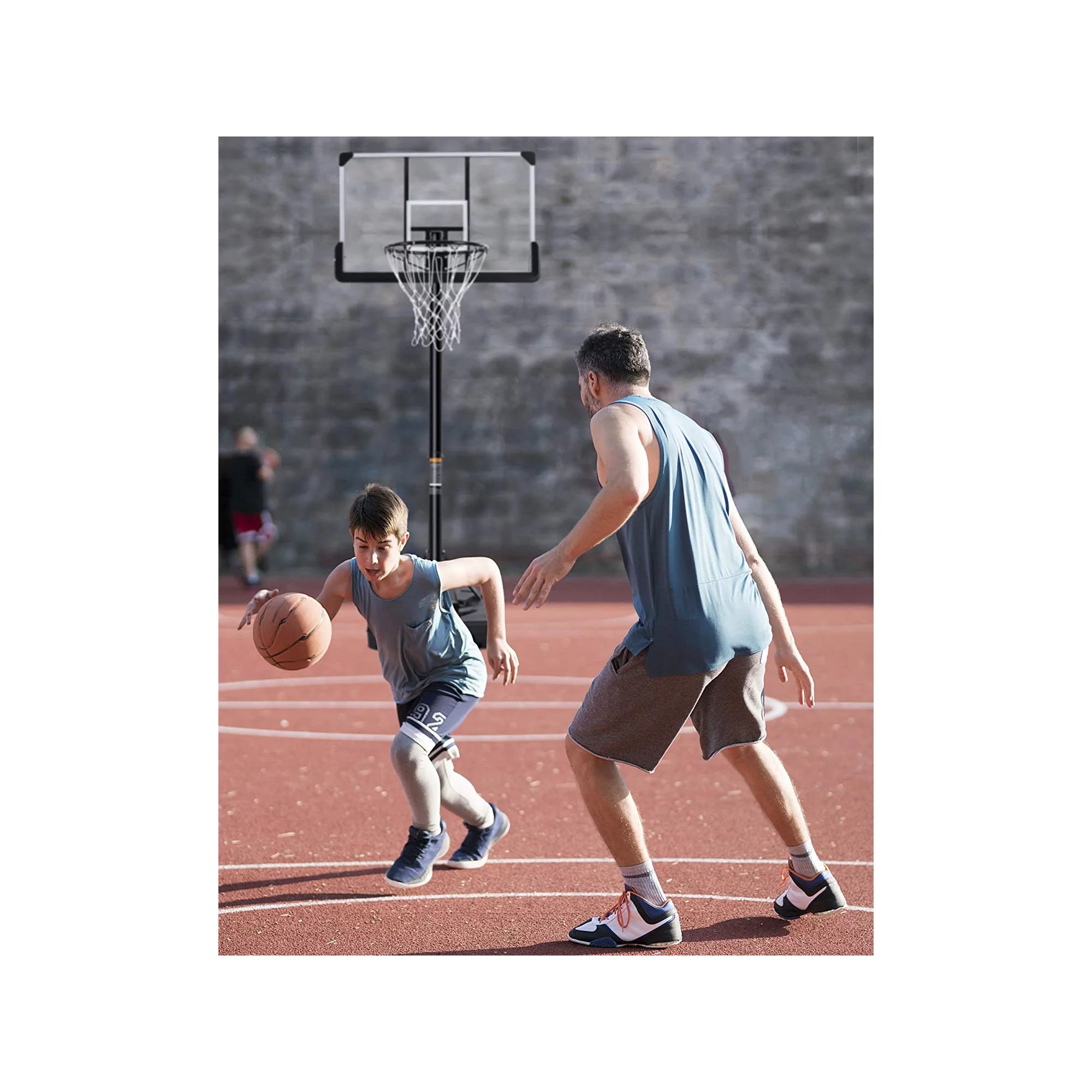 MaxKare Portable Basketball Hoop & Goal Basketball System Basketball Equipment Height Adjustable 7 Ft. 6 In. - 10 Ft. with 44 In. Indoor Outdoor - NAIPO
