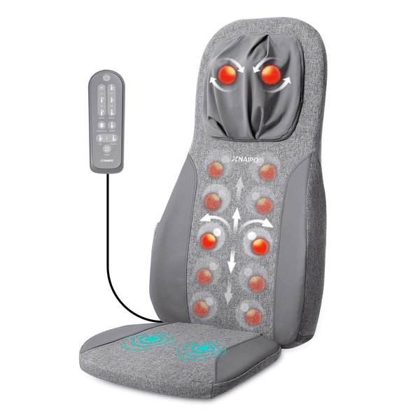 Naipo Back & Neck Shiatsu Massage Cushion Pad with Heat, Height Adjust –  NAIPO