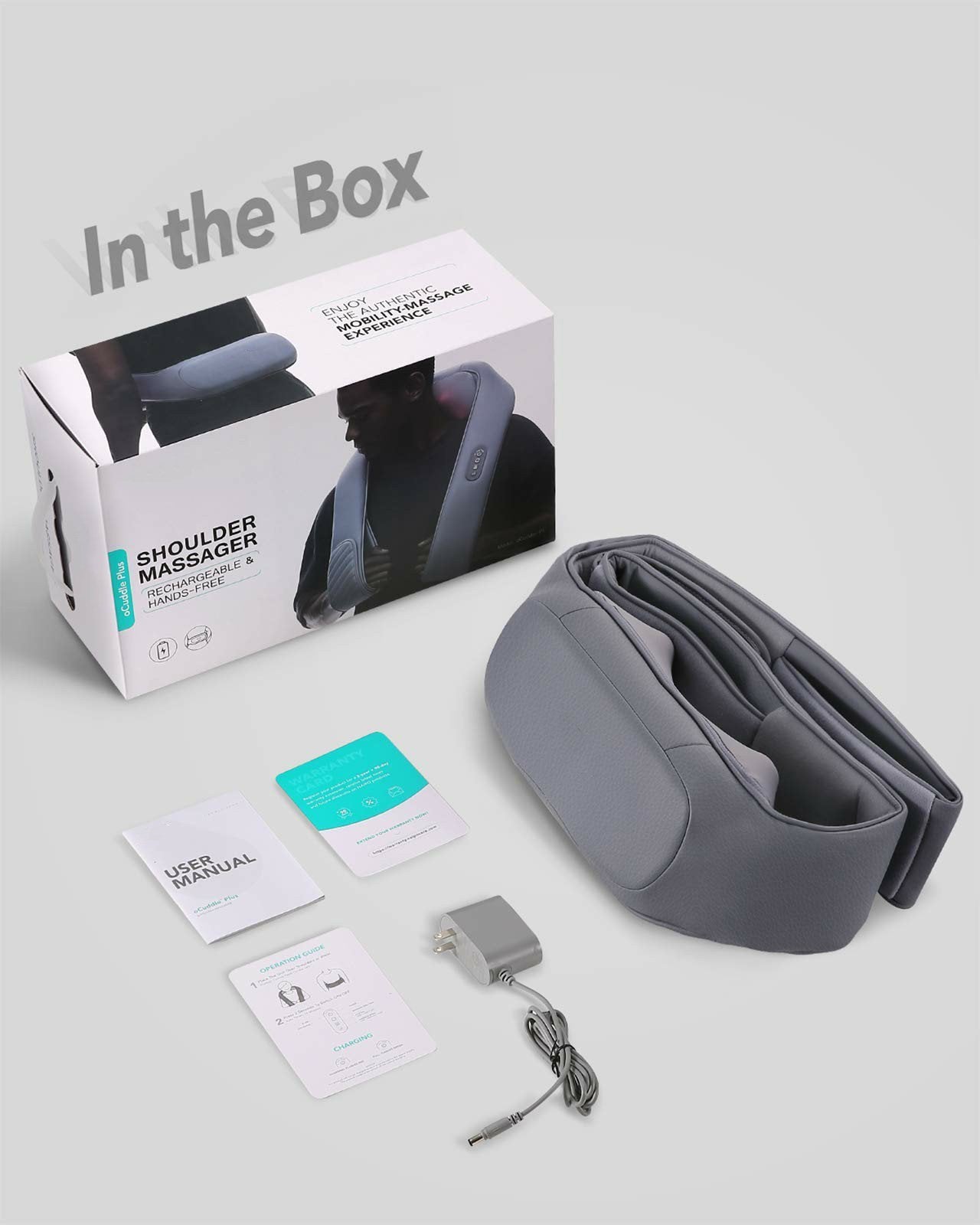 Naipo Cordless Rechargeable Neck Shoulder Massager, Shiatsu Massage - NAIPO