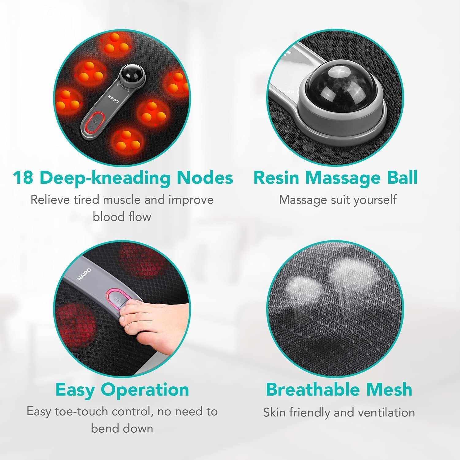 Naipo Foot Massager with Heat and Deep Kneading-slava - NAIPO