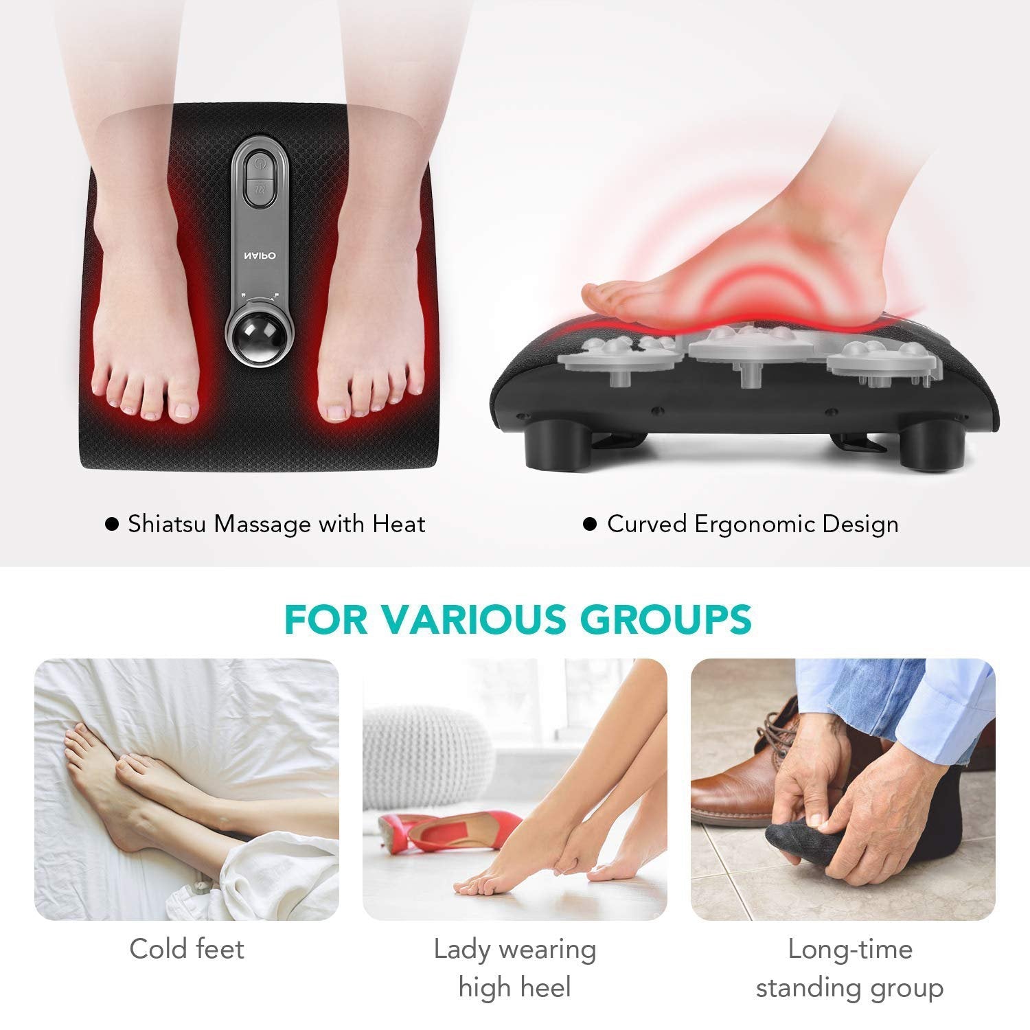 Naipo Foot Massager with Heat and Deep Kneading-slava - NAIPO