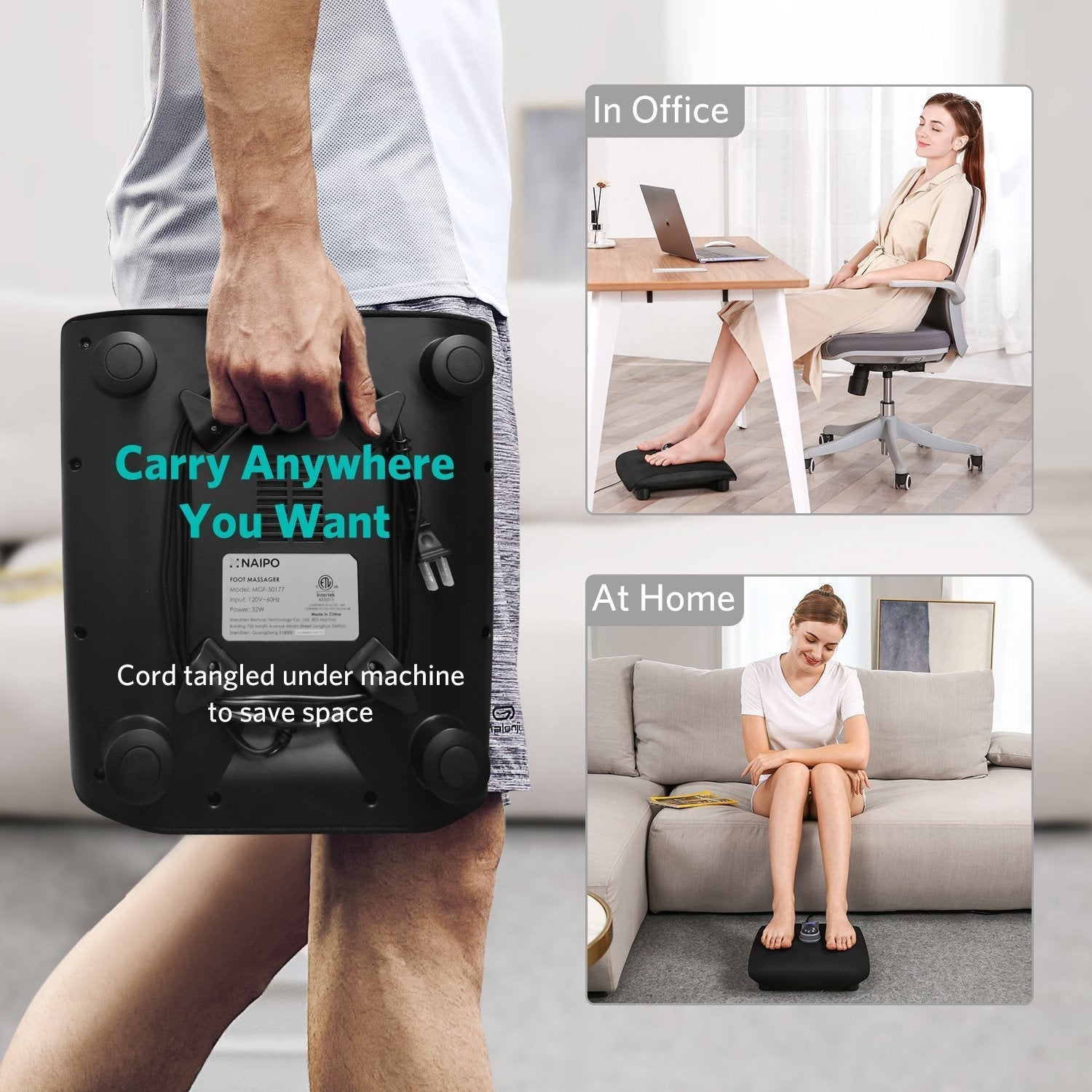 Naipo Foot Massager with Heat and Deep Kneading-slava - NAIPO