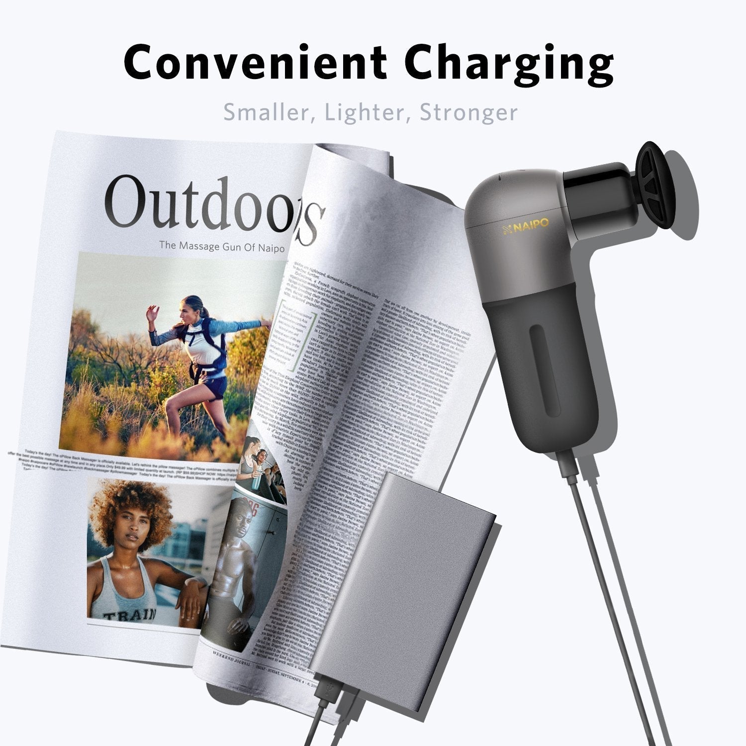 Naipo Mini Deep Tissue Percussion Massage Gun | Super Light and Portable, 5 Speeds, 4 Interchangeable Heads--Wholesale--US - NAIPO