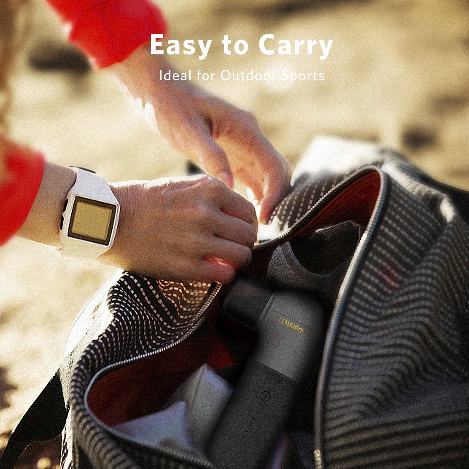 Naipo Mini Deep Tissue Percussion Massage Gun | Super Light and Portable, 5 Speeds, 4 Interchangeable Heads--Wholesale--US - NAIPO