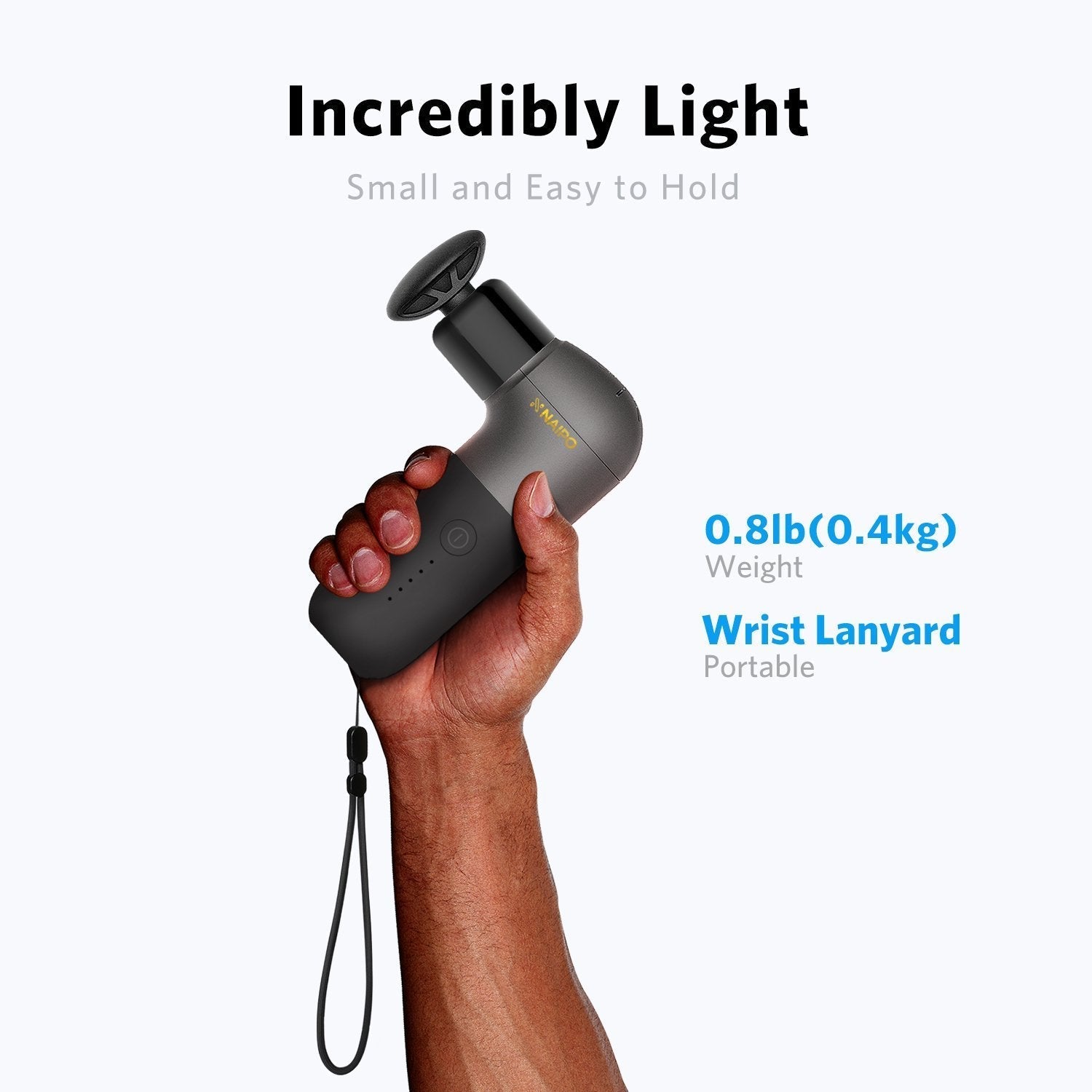 Naipo Mini Deep Tissue Percussion Massage Gun | Super Light and Portable, 5 Speeds, 4 Interchangeable Heads--Wholesale--US - NAIPO