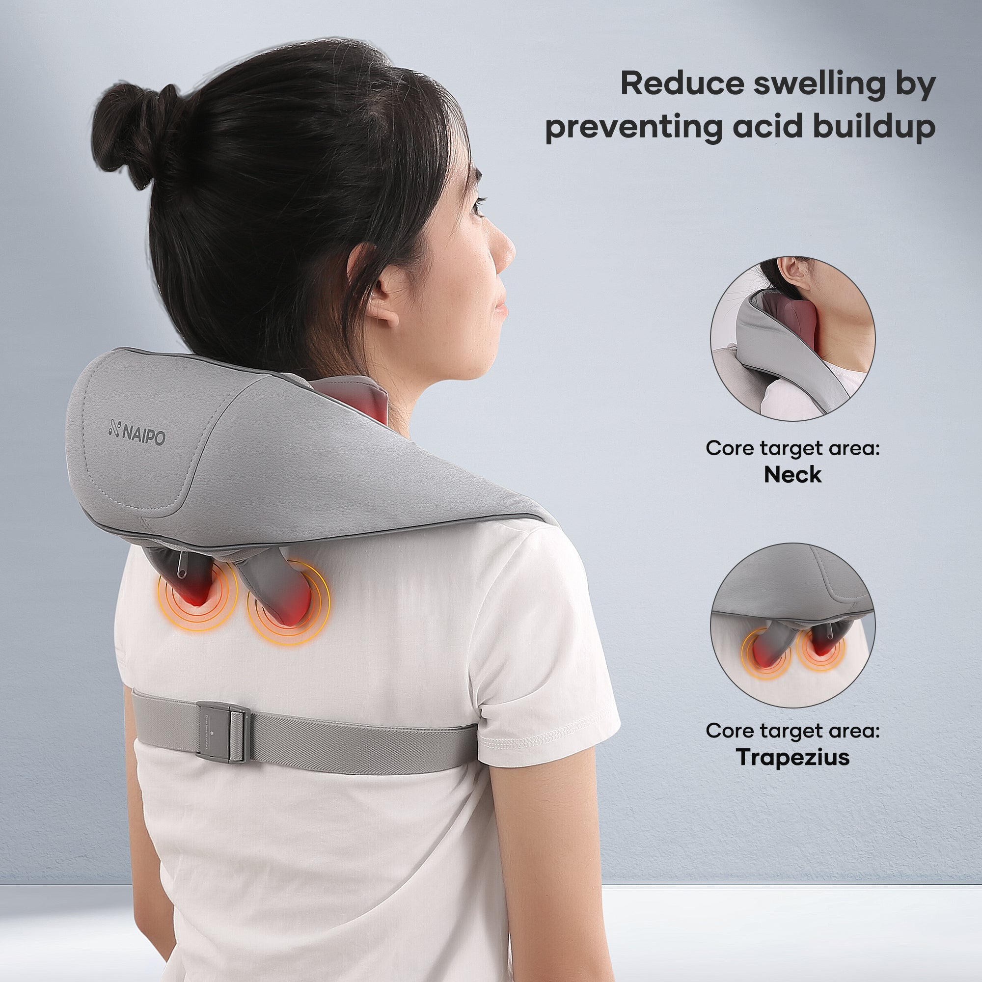 NAIPO oFree Shoulder Massager with Heat and Adjustable Straps - NAIPO
