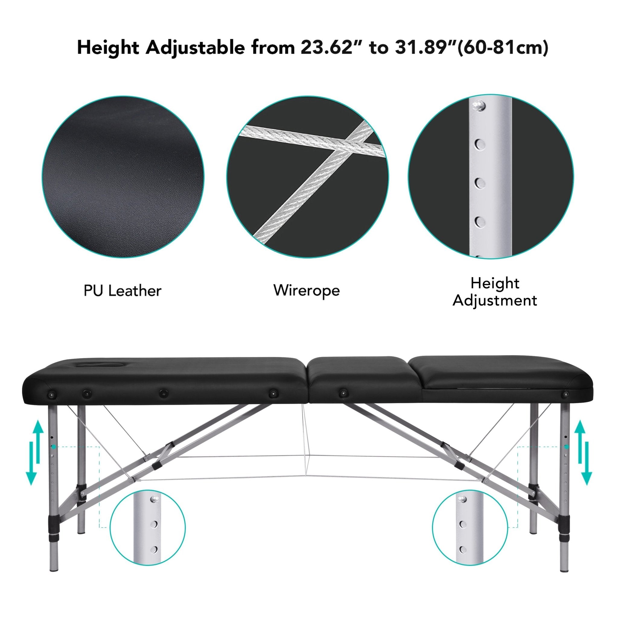 Naipo Portable Massage Table with Aluminum Feet - NAIPO