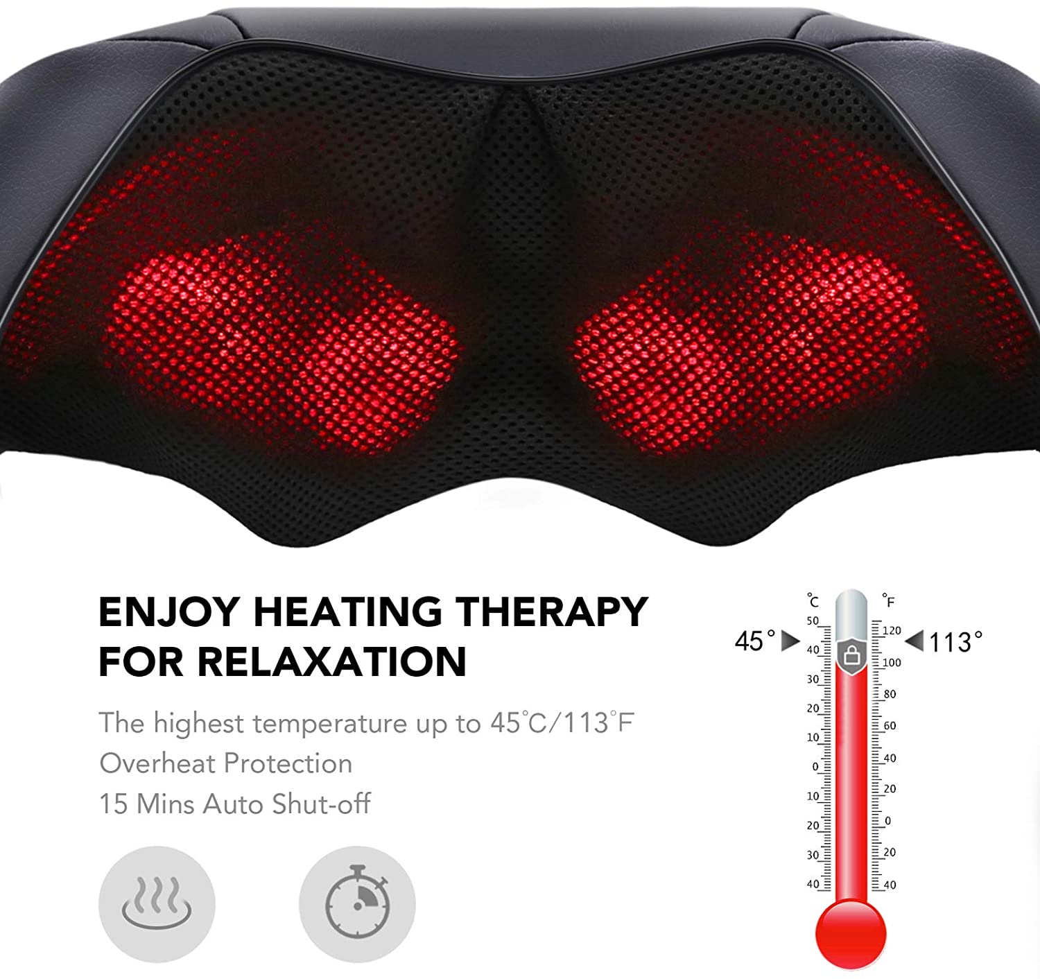 Naipo Shiatsu Back and Neck Massager with Heat 3D Deep Kneading Massage for Back, Shoulders, Foot, and Legs (Gray)--Wholesale--US - NAIPO