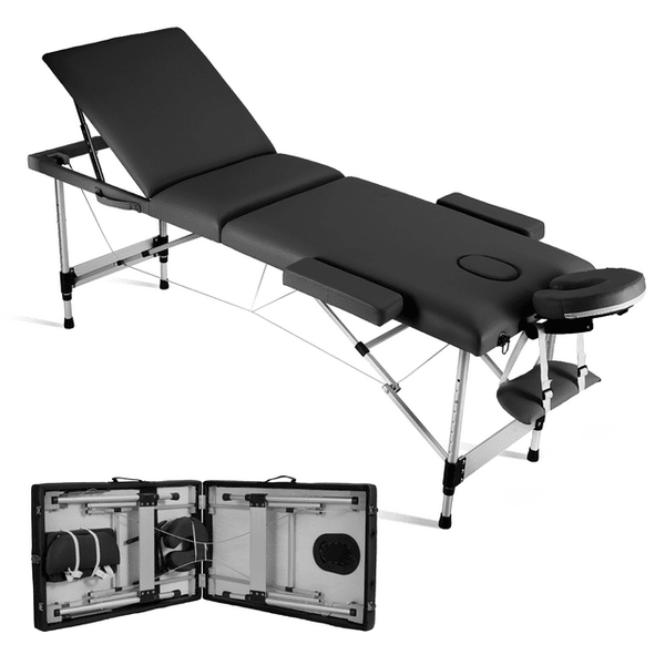 Professional Massage Table 73''Long 82'' Height Adjustable Folding with Aluminum Legs Carrying Bag - NAIPO