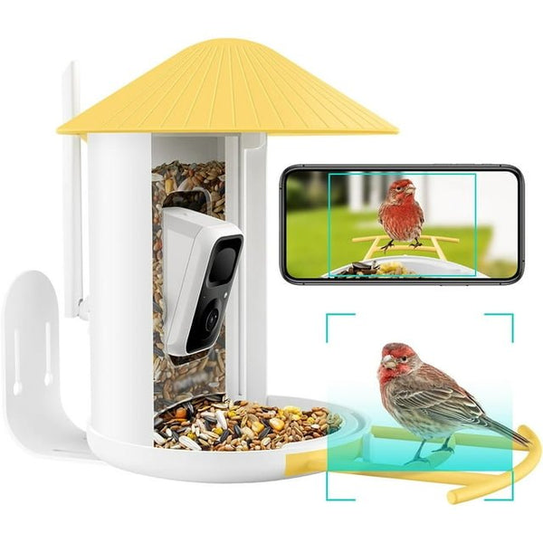 Smart Bird Feeder with Camera, Free AI Forever, Auto Capture & Identify 6000+ Bird Species, Bird Videos for Birdwatching, Ideal Gift for Bird Lover - NAIPO