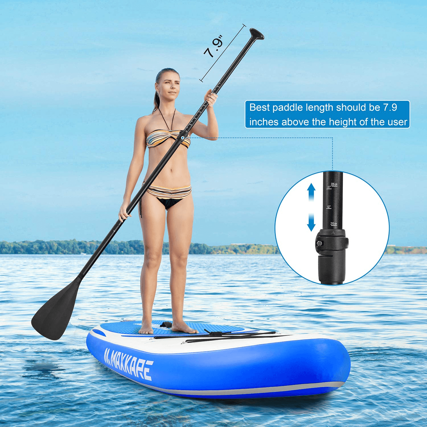 Stand Up Paddle Board Inflatable SUP W Stand-up Paddle Board Accessories Backpack Paddle Leash Pump Non-Slip Deck ISUP Fishing Yoga Rigid Solid 10'× 30" ×6'' Thick Adult & Youth & Kid--Wholesale--US - NAIPO