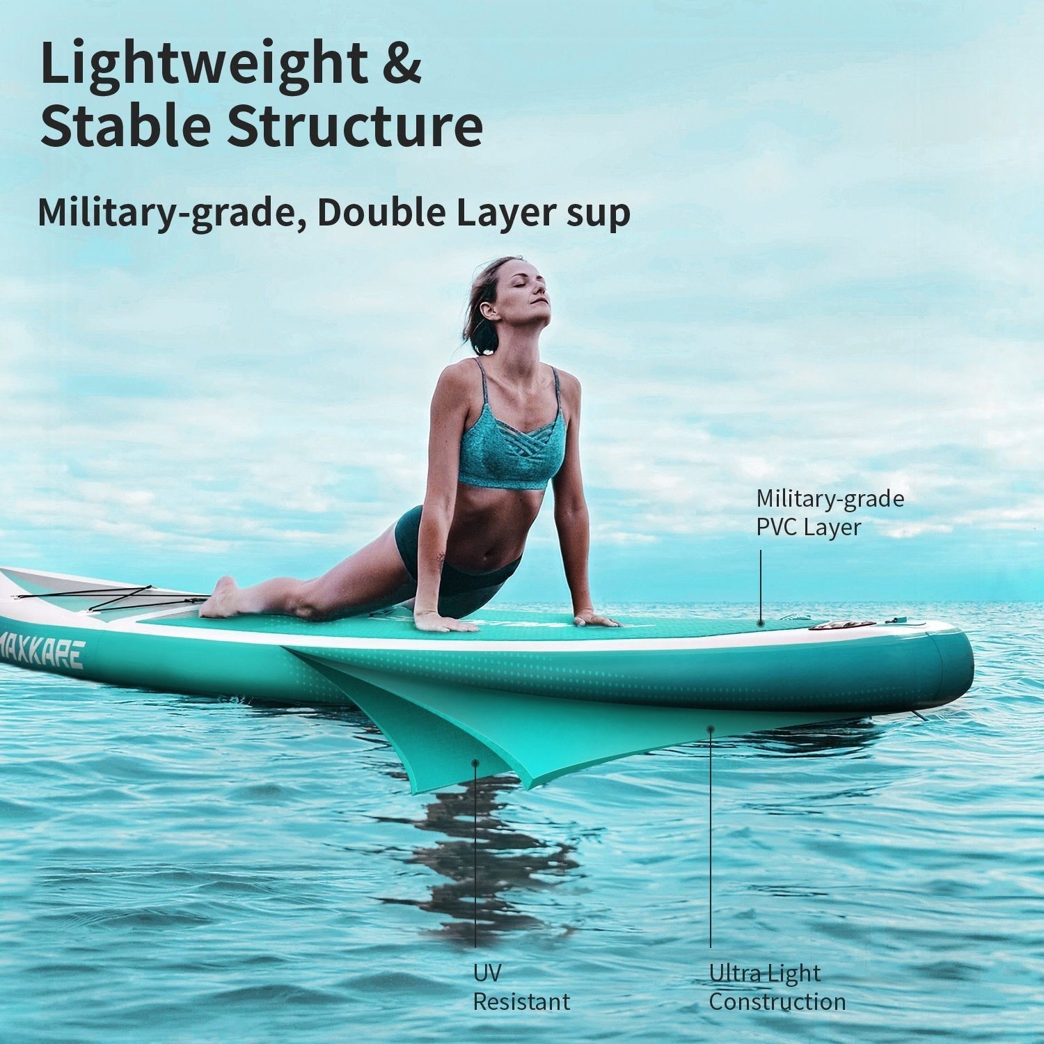 Stand Up Paddle Board Inflatable SUP with 10'30''6'' Premium Paddleboard & Bi-Directional Pump & Backpack Portable for Youth Adult Have Fun in River, Oceans and Lakes--Wholesale--US - NAIPO