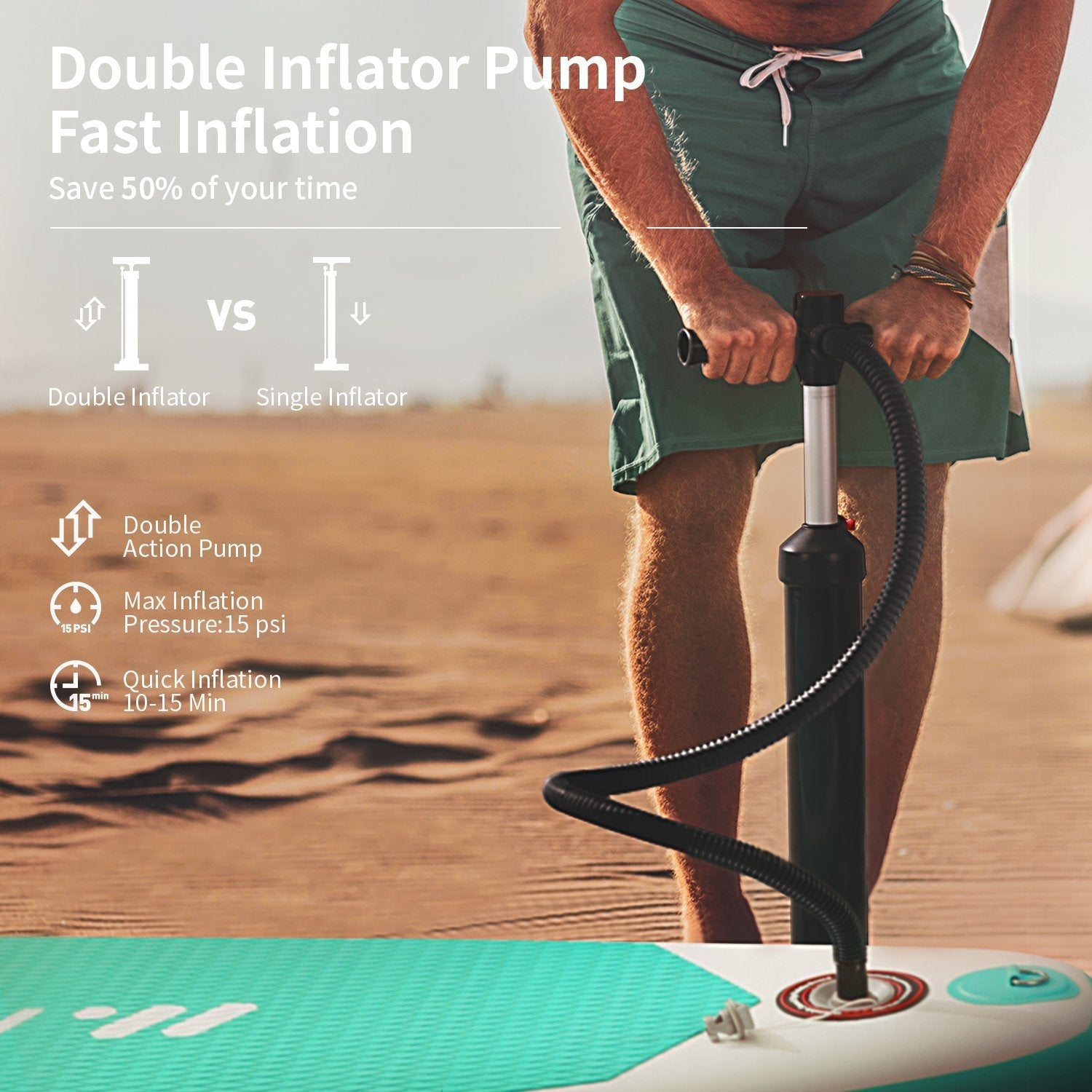 Stand Up Paddle Board Inflatable SUP with 10'30''6'' Premium Paddleboard & Bi-Directional Pump & Backpack Portable for Youth Adult Have Fun in River, Oceans and Lakes--Wholesale--US - NAIPO
