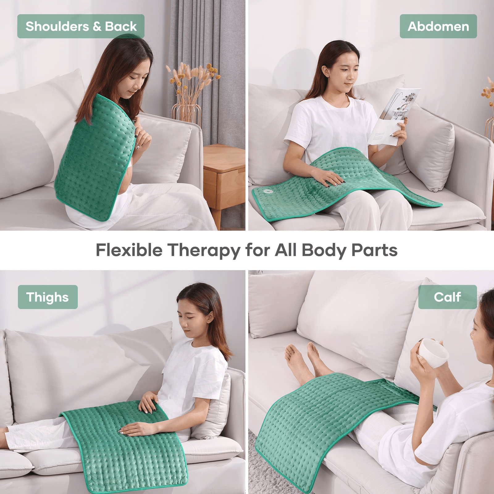 XXX-Large King Size Heating Pad for Pain Relief, 18" X 33" Fast Heating Pad with 2H Auto Shut Off, 6 Heat Settings & Machine Washable, Moist & Dry Heat Therapy for Neck Back Shoulder Relief and Cramps - NAIPO