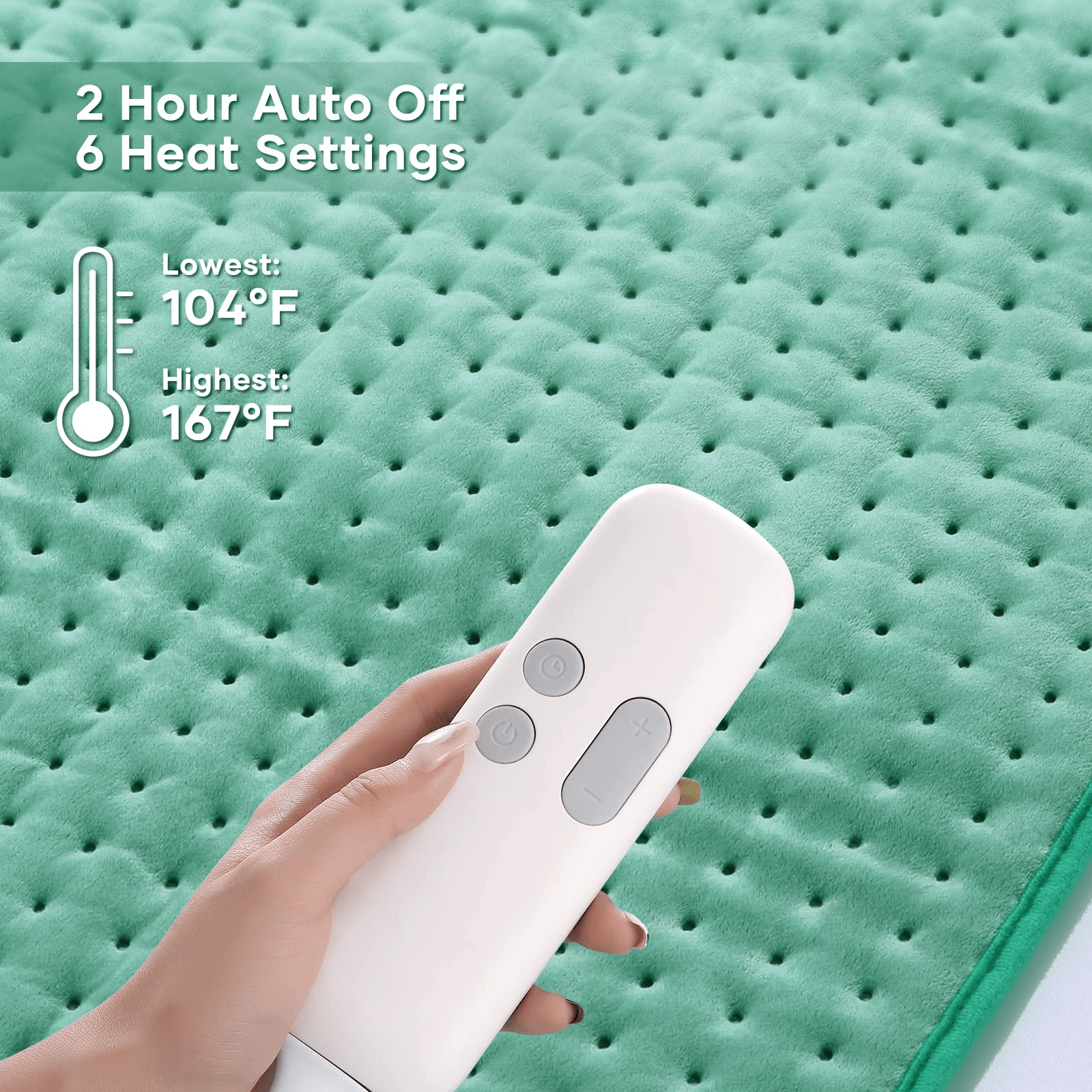 XXX-Large King Size Heating Pad for Pain Relief, 18" X 33" Fast Heating Pad with 2H Auto Shut Off, 6 Heat Settings & Machine Washable, Moist & Dry Heat Therapy for Neck Back Shoulder Relief and Cramps - NAIPO