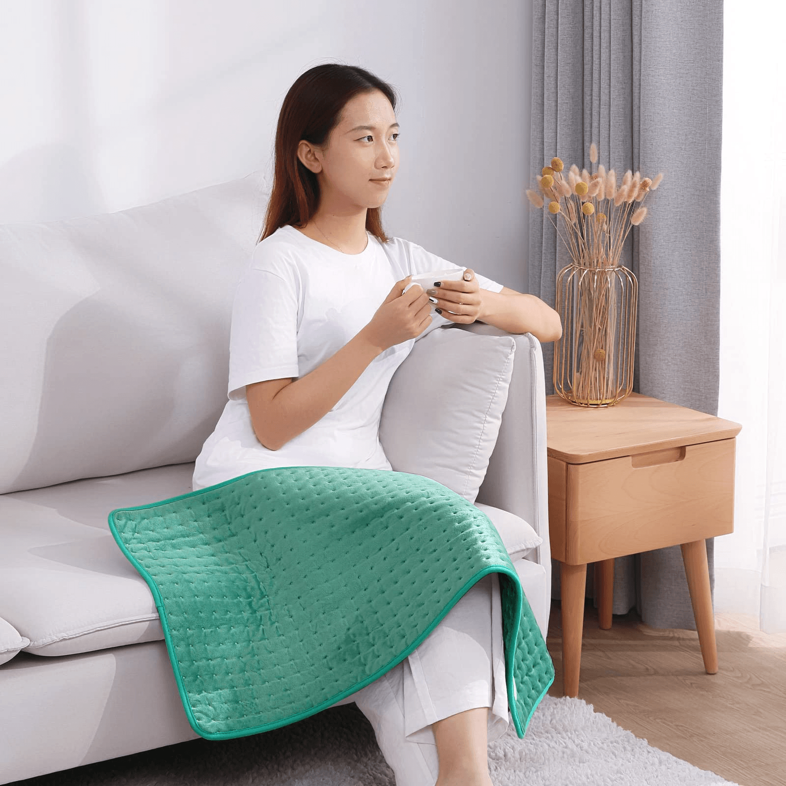 XXX-Large King Size Heating Pad for Pain Relief, 18" X 33" Fast Heating Pad with 2H Auto Shut Off, 6 Heat Settings & Machine Washable, Moist & Dry Heat Therapy for Neck Back Shoulder Relief and Cramps - NAIPO