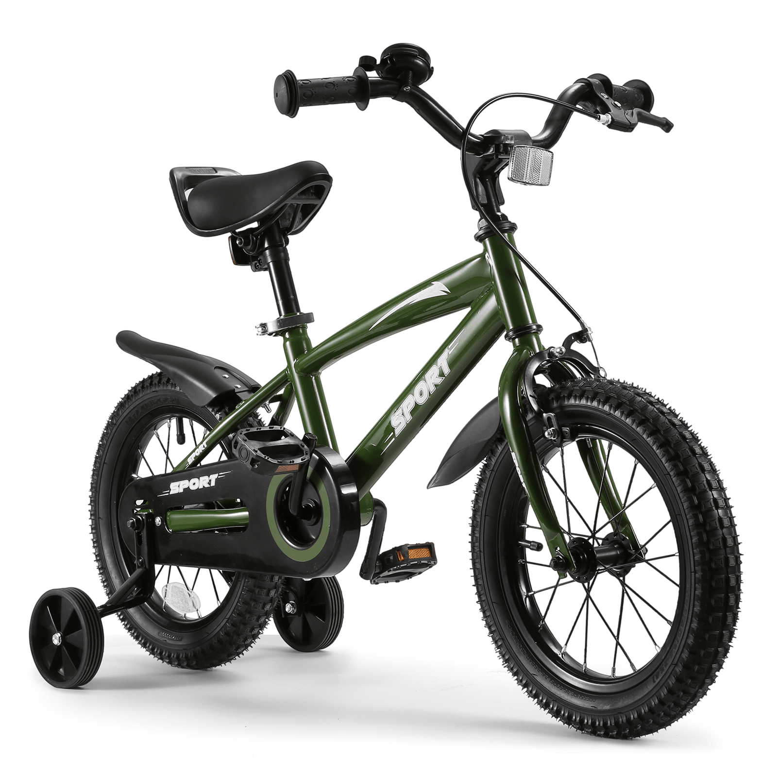 14 inch kid bike Training Wheels Children Bikes Green