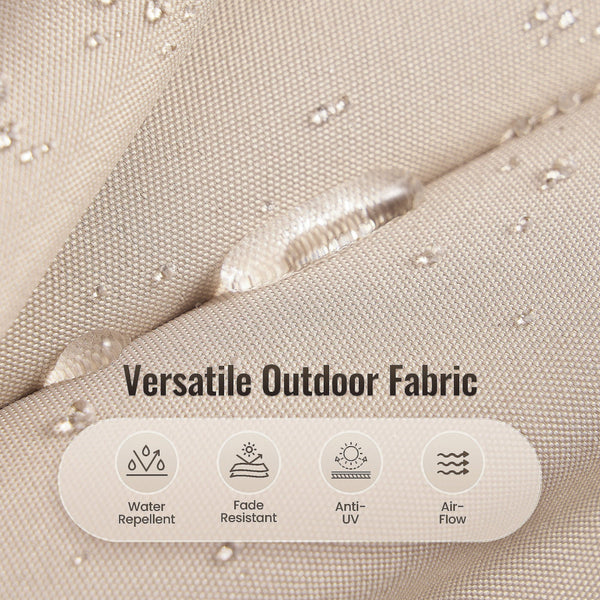 15FT Patio Umbrella Outdoor Double - Sided Rectangle Market Umbrella with Fade Resistant Canopy &Crank Handle, Patio Table Umbrella with 12 Ribs for Garden, Deck, Backyard, Pool, Beige - NAIPO