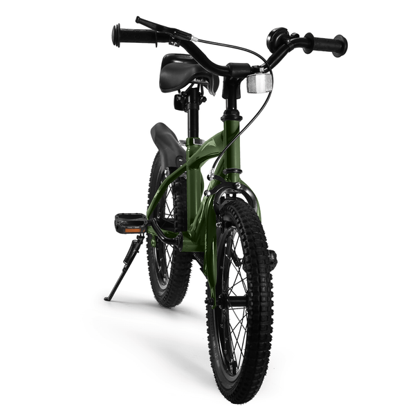 16 green kid bike w/Training Wheels, Handbrake Children Bikes - NAIPO