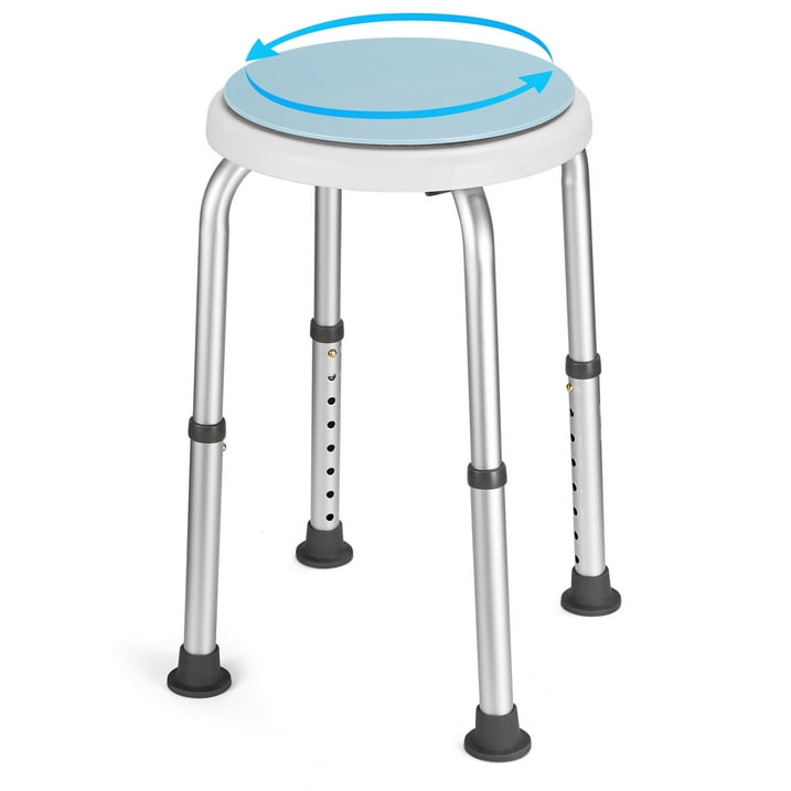 360 Degree Rotating Shower Chair, Tool Free Adjustable Swivel Shower Stool Tub Chair and Bathtub Seat Bench - NAIPO