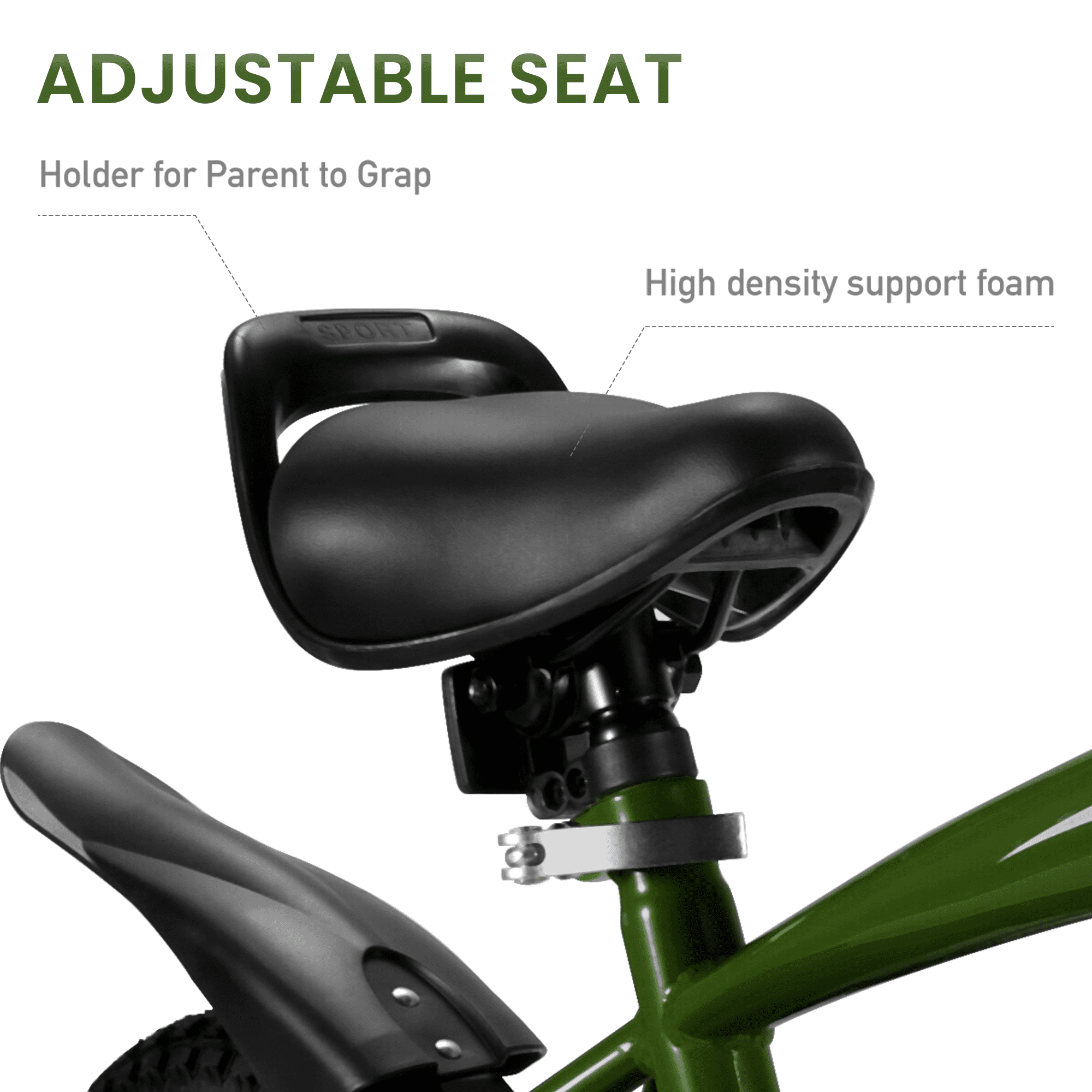Naipo 12 in Kid Bike Green for Boys Girls with Trainning Wheels Sturdy Frame Adjustable Seat