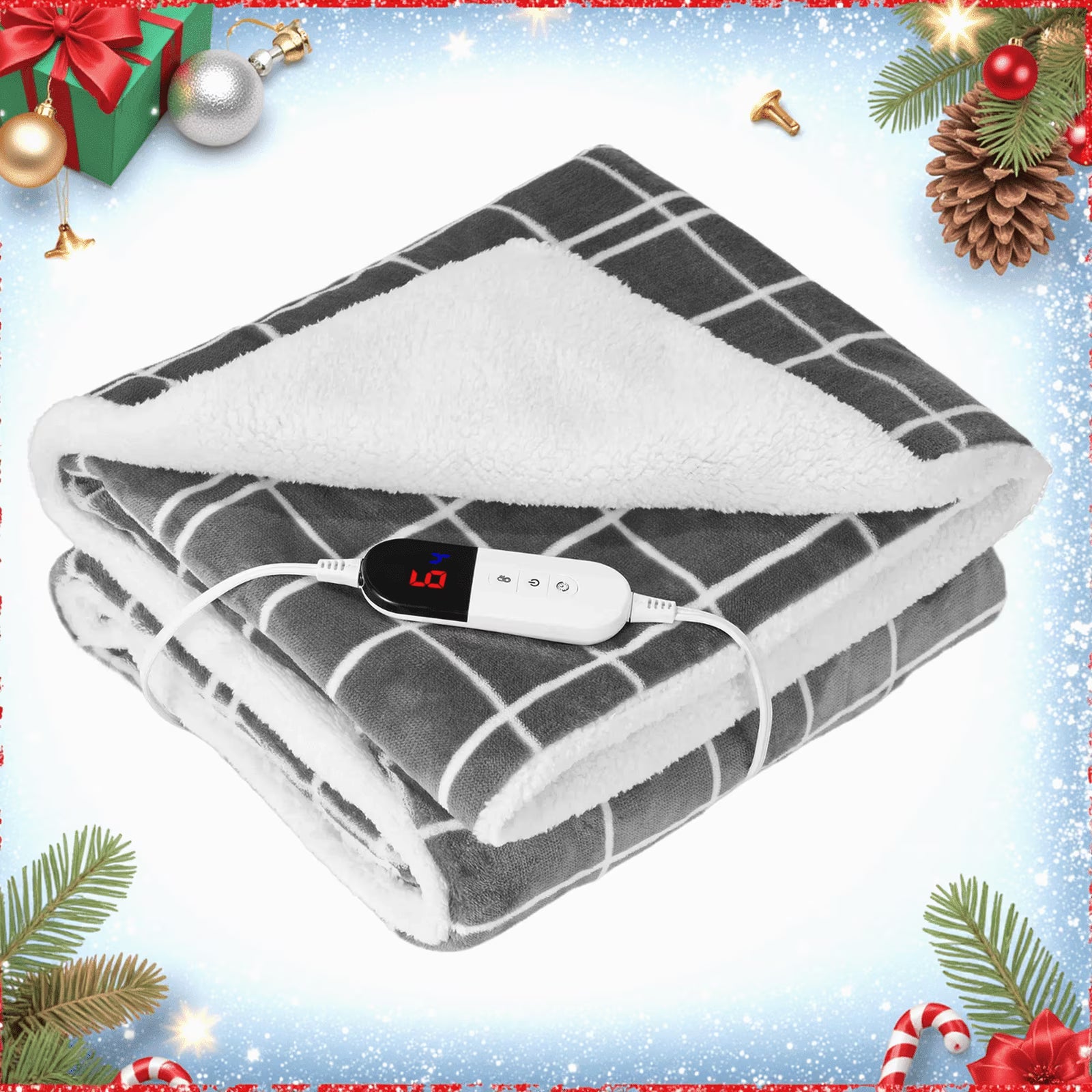 Couverture chauffante électrique Maxkare, arrêt automatique 4 heures, 6 niveaux de chauffage, couverture en flanelle 50" x 60", chauffage rapide et lavable en machine, idéale pour la maison ou le bureau.