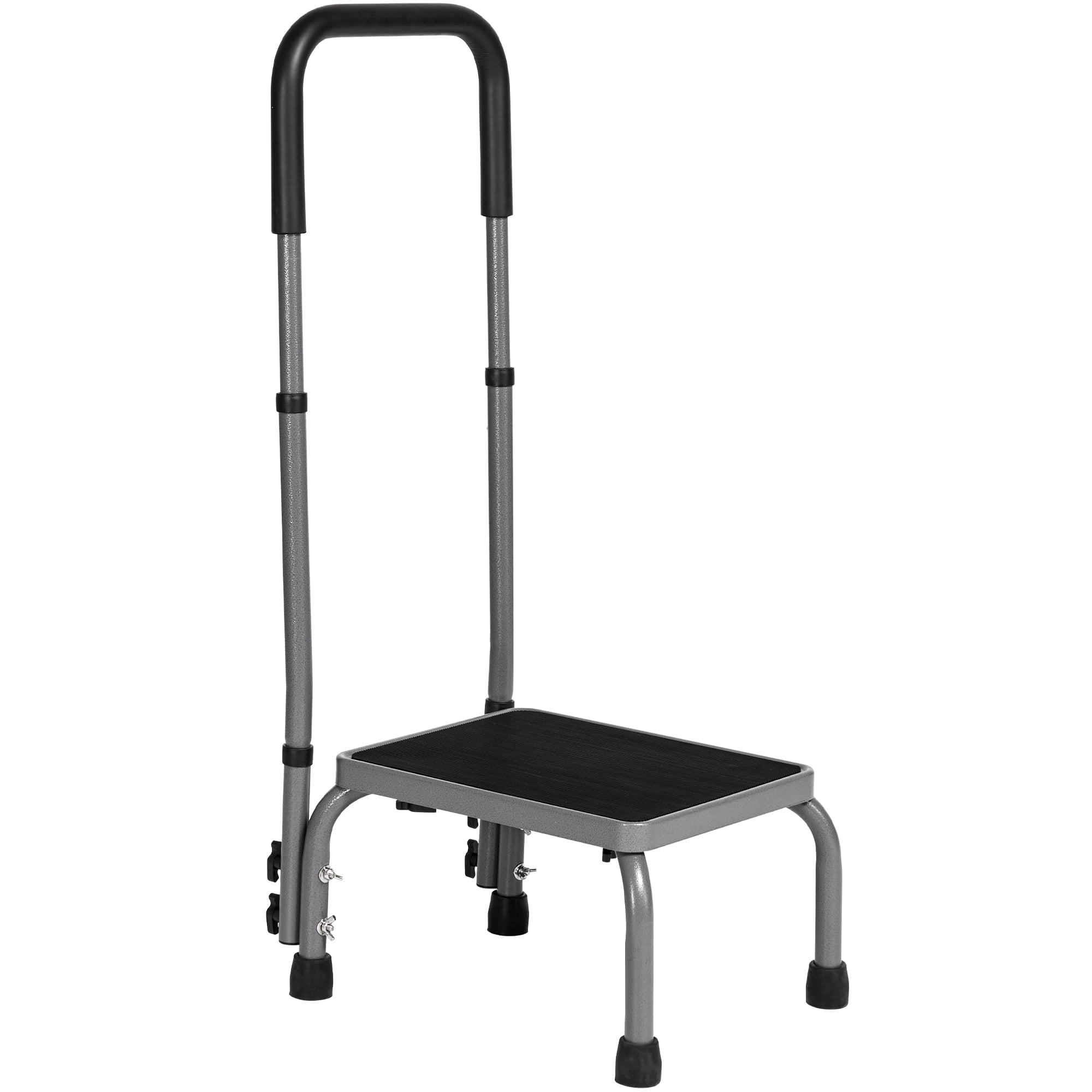 Naipo Medical Step Stool with Handle 7 Level Adjustable Height Non-Slip Steel Rubber Platform Footstool for Seniors, 300 lb. Weight Capacity