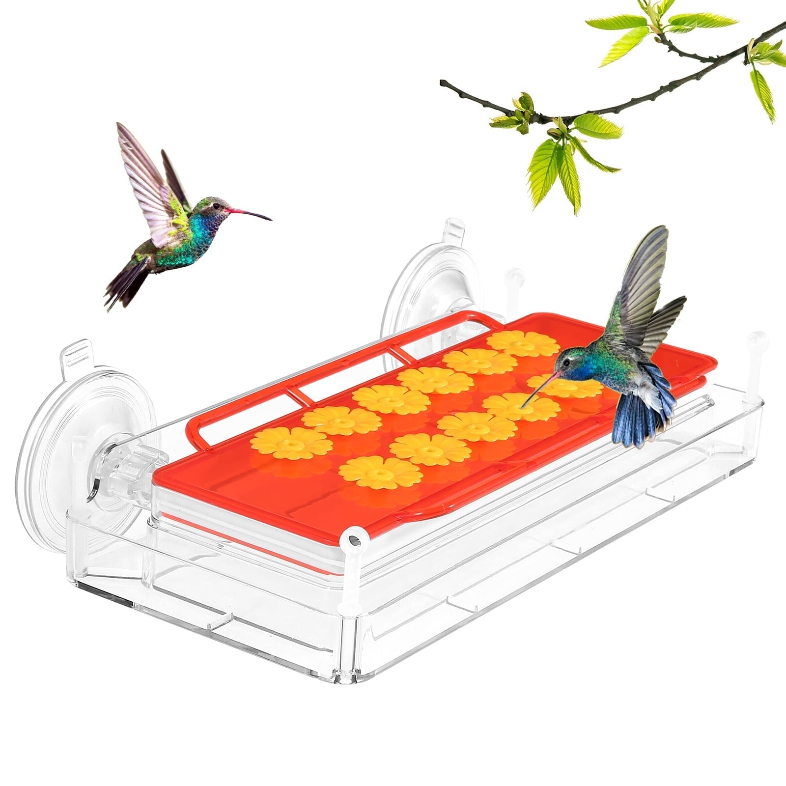 Mangeoires à colibris Naipo pour l'extérieur, suspendues avec fourmilière, ventouse à 12 ports, anti-fuite