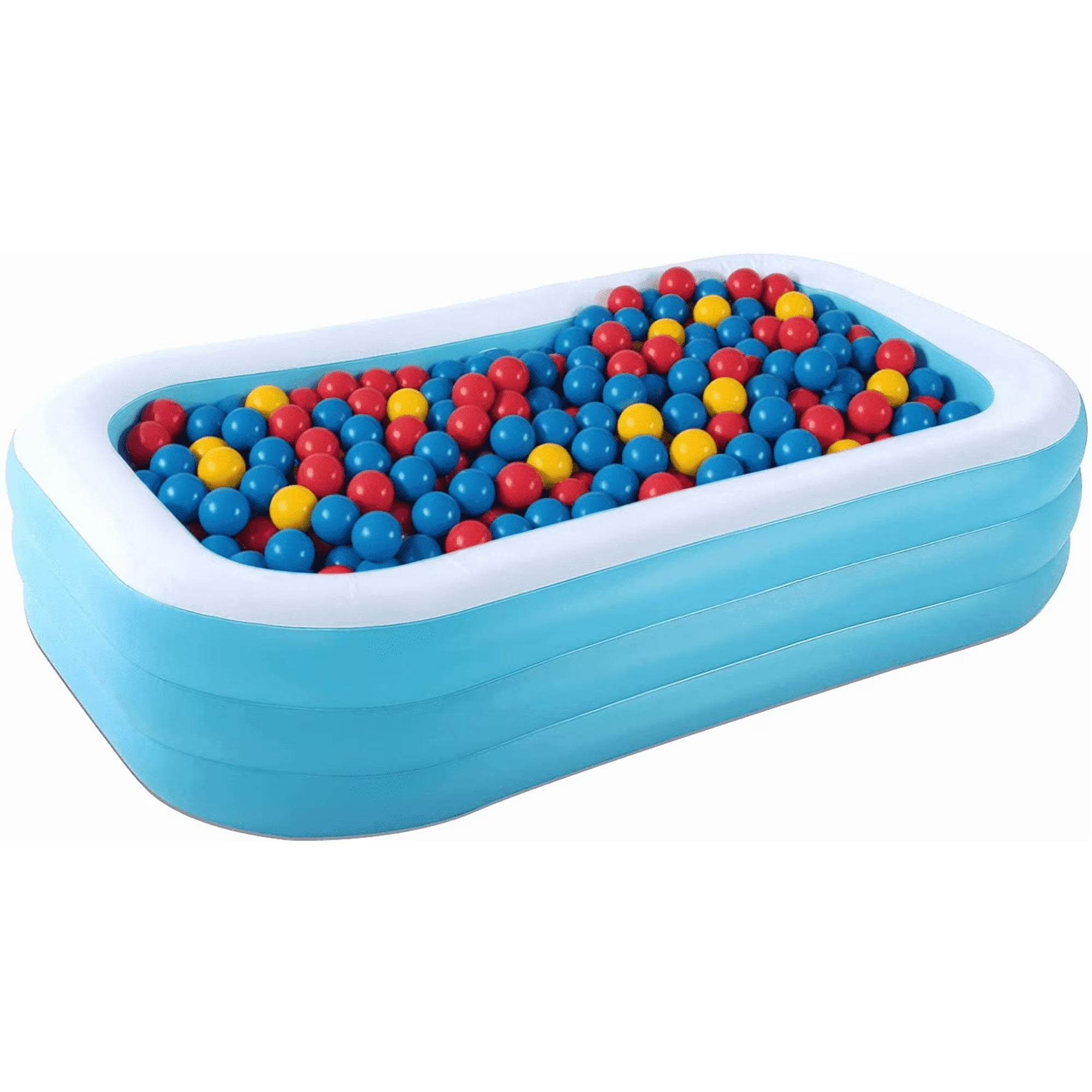 Naipo Inflatable Swimming Pool 95inX56inX22in Kid Ball Square Pool, Full Size Above Ground Family Pool, Summer Water Party, Backyard, Outdoor Beach Garden Lawn