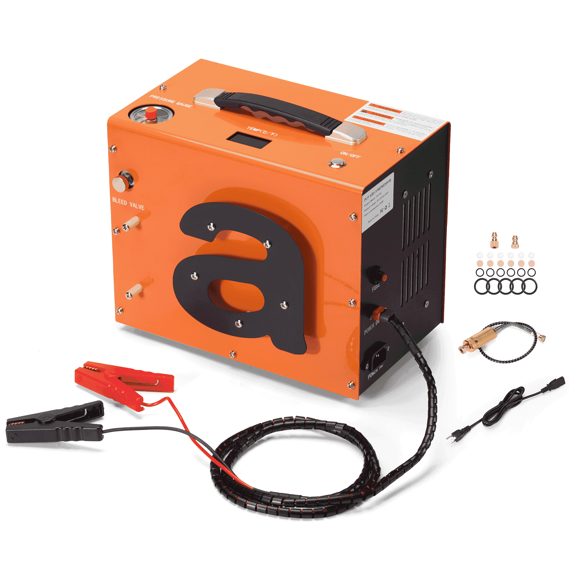 PCP Air Compressor 4500PSI Auto Stop PCP Compressor with Water Oil-Free 12V DC/110V AC, Portable PCP Compressor for Paintball Scuba Air Rifle