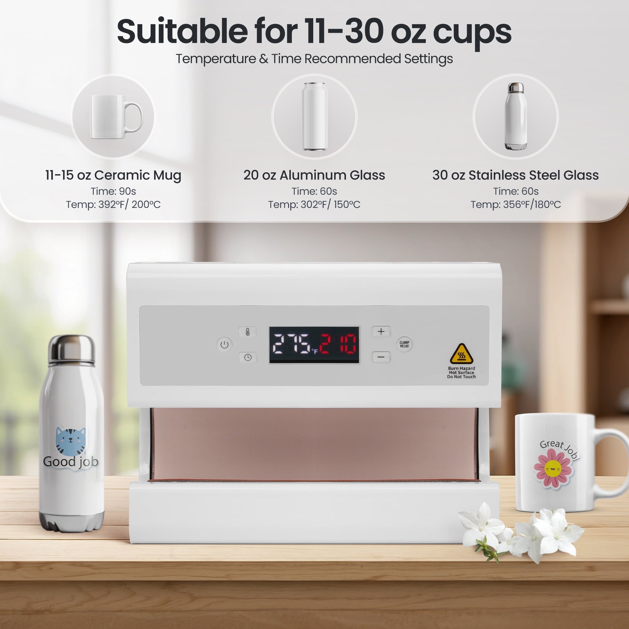 Auto Tumbler Heat Press Machine 11 - 30 oz Mug Sublimation Heat Press with Automatic Press and Release Temp & Time Setting ,Sublimation Mug Heat Press Transfer Machine for DIY Print Cup Mug - NAIPO