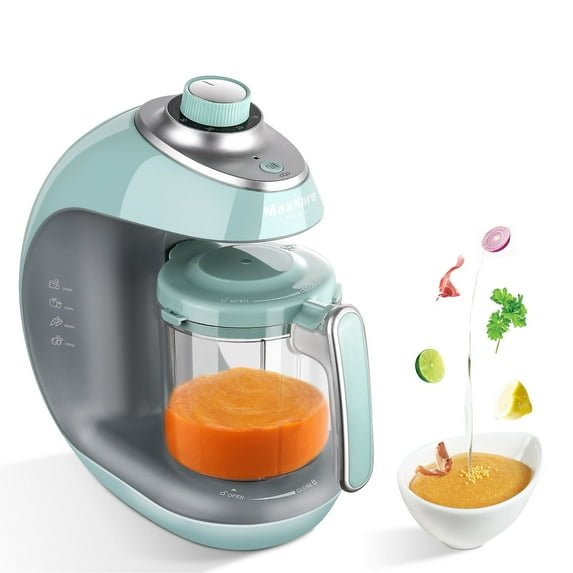 Baby Food Maker, Food Processor Blender Grinder Steamer Cooks & Blends Healthy, Self Cleans, Green - NAIPO