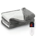 Electric Heated Blanket Throw 50" x 60", Fast Heating, Heated Blanket with 4 Hour Auto Off and 6 Heat Levels, Machine Washable - NAIPO
