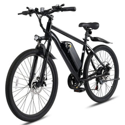 Electric Mountain Bike 26" for Adults, 350W Electric Bike 48V 20mph with Front Suspension Fork for Mountain Beach Snow, UL2849 - NAIPO