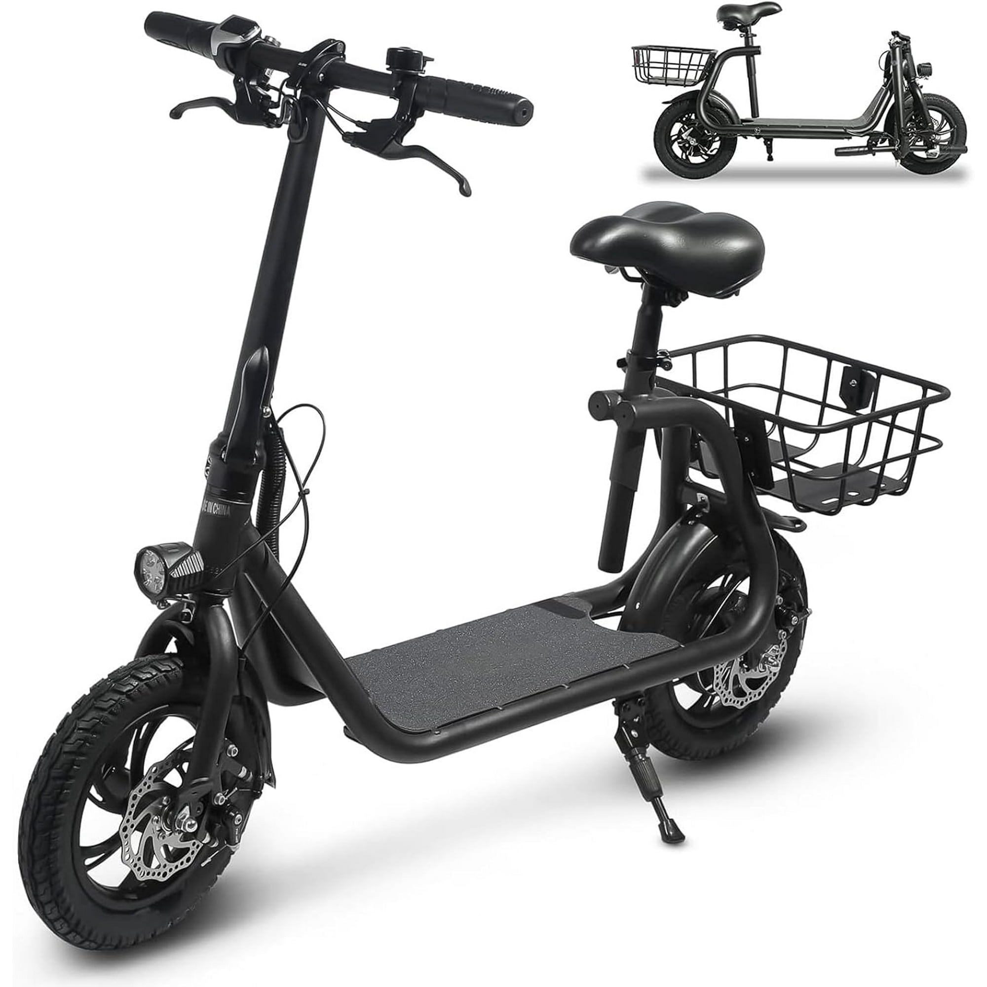 Electric Scooter with Seat, 34/21 Miles Long Range & 21/15.6 Mph Top Speed, 14