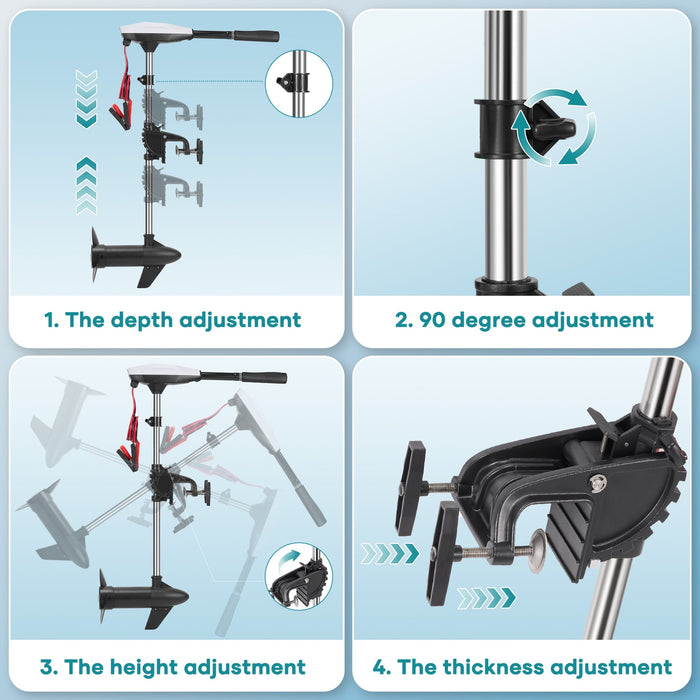 Naipo 55lb Thrust Trolling Motor 8 Speeds Electric Outboard Boat Motor