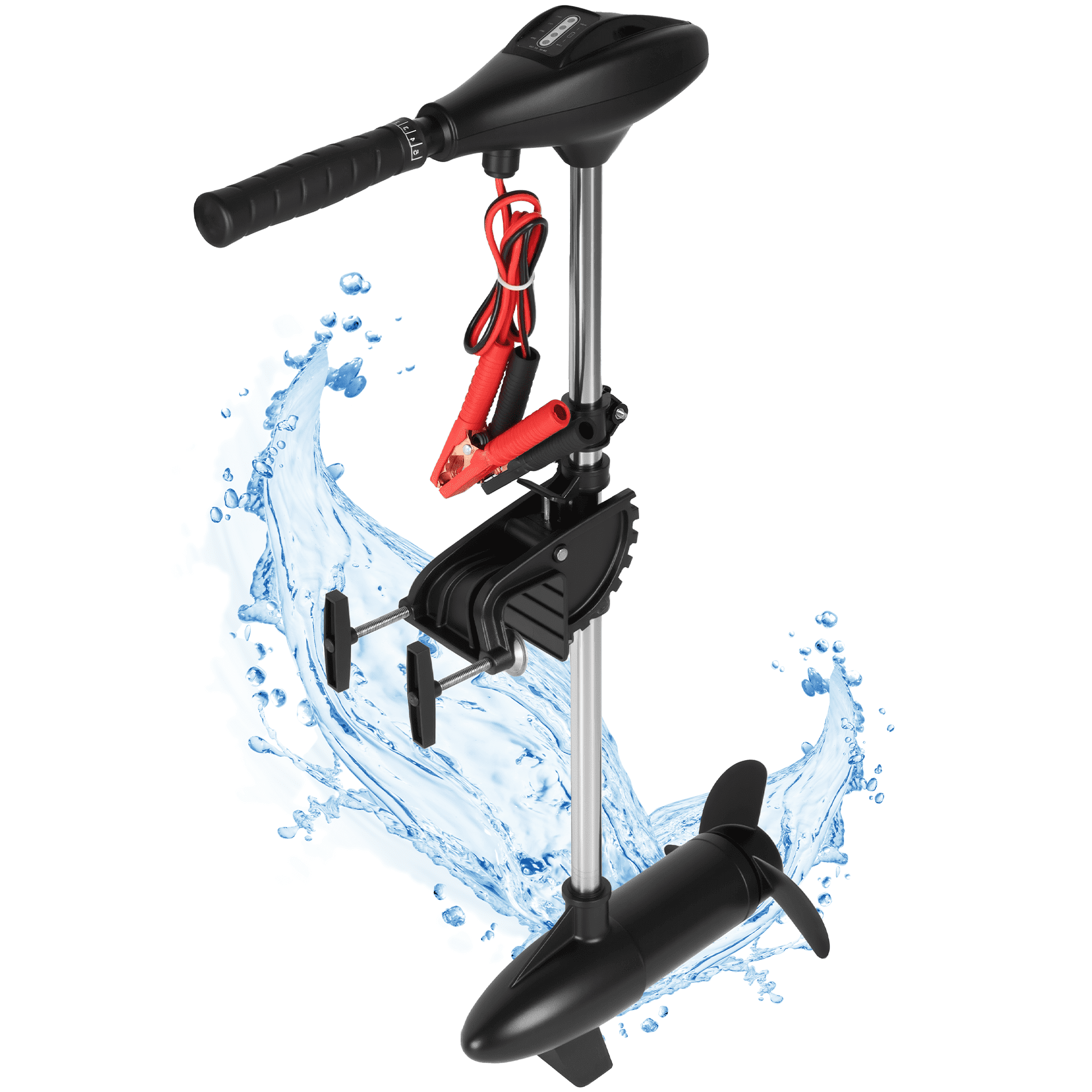 Electric Trolling Motor with 68 Lbs Thrust 8 Speeds,Boat Motor with LED Battery Indicator and Telescoping Handle for Inflatable Boat Kayak Fishing, Freshwater/Saltwater Use - NAIPO