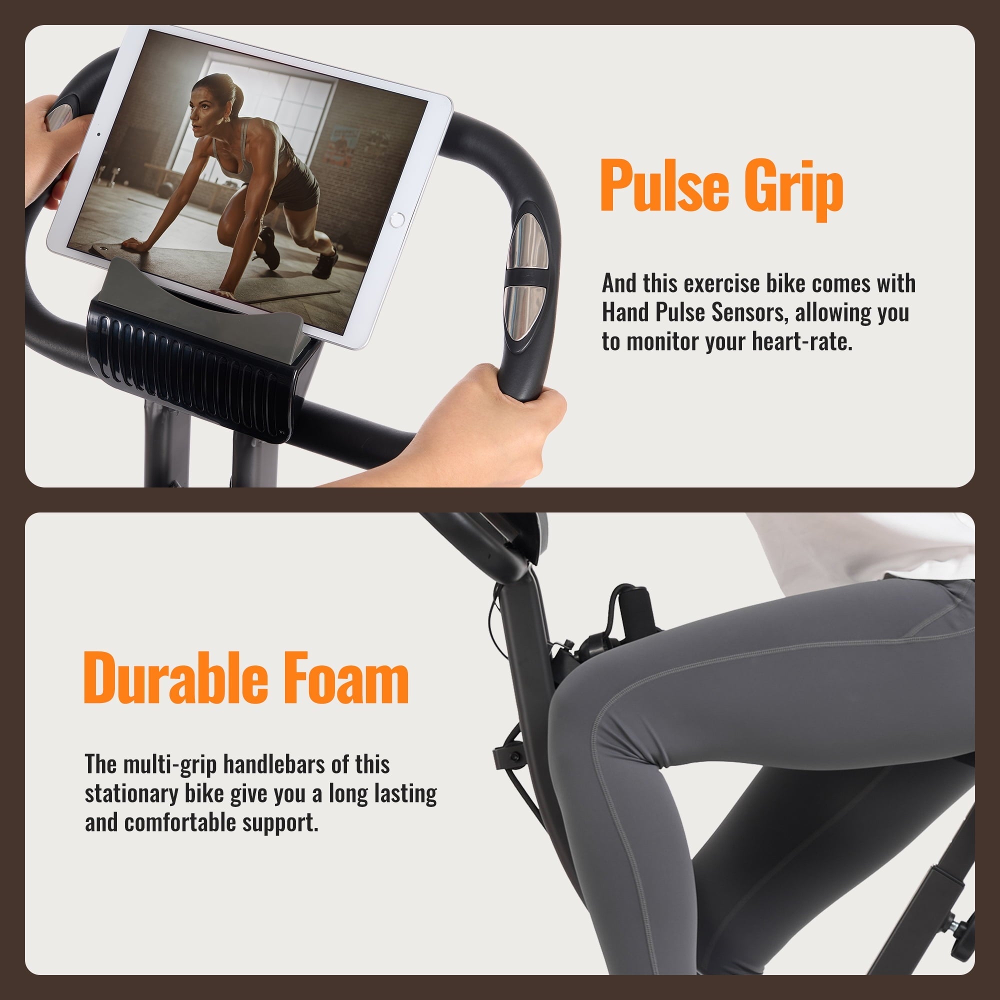 Exercise Bike Folding Stationary Bike Recumbent Exercise Bike Machine Home with LCD Monitor Phone Holder Portable - NAIPO