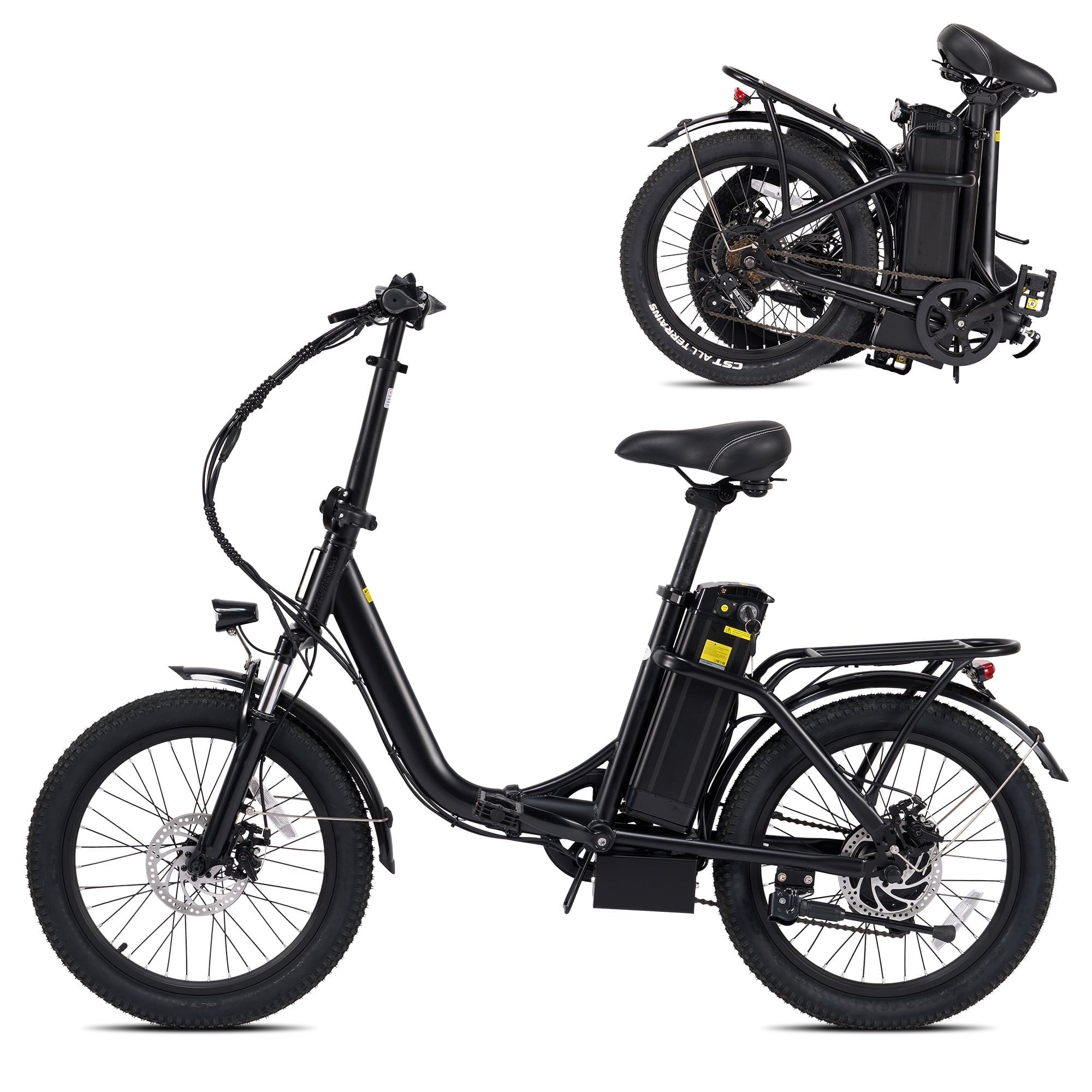 Folding Electric Bike with 48V 350W Motor 20MPH Top Speed, Front Suspension and Commuter 20