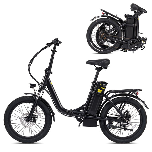 Folding Electric Bike with 48V 350W Motor 20MPH Top Speed, Front Suspension and Commuter 20