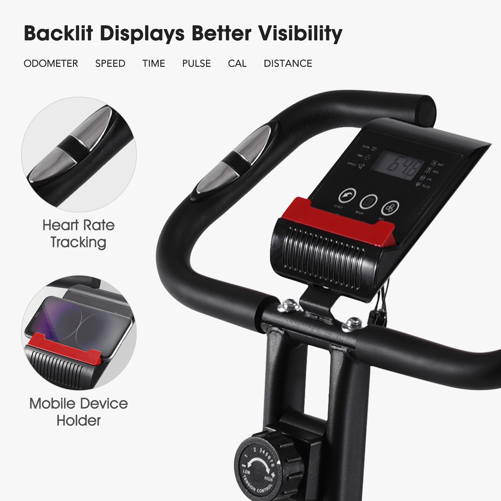 Folding Exercise Bike Magnetic Indoor Cycling Bike for Home NAIPO