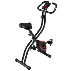 Folding Exercise Bike Magnetic Stationary Foldable Indoor Cycling Bike with Adjustable Resistance&LCD Monitor& Pulse Sensor for Home - NAIPO