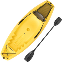 Kids Kayak with Paddle & Seat Youth Kayak Sit-On-Top Kayak Foldable 6ft Kayak with Cup Holders Front & Rear Storage Hatches for Ages Years 5 and Up Capacity 121 lbs Blue - NAIPO