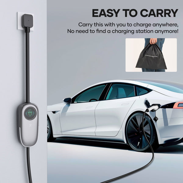 Level 2 EV Charger 32Amp Portable EV Charger240V 7.68KW Electric Car Charger with 17FT Charging Cable NEMA 14 - 50 Plug for Home Charging Station - NAIPO