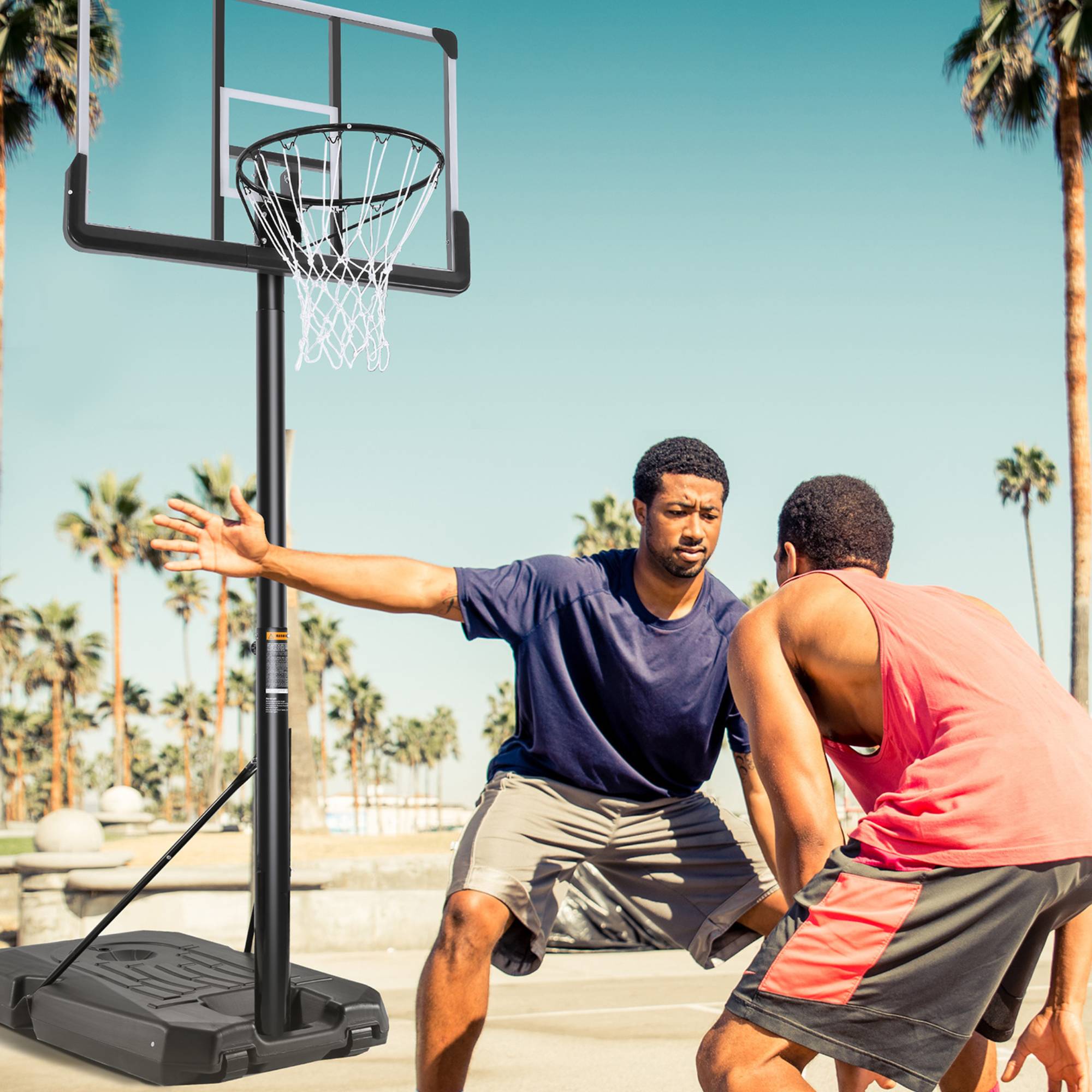 MaxKare 44” Basketball Hoop 6.5 ft to 10 ft Height Adjustable Basketball Goal System with Free Sandbag for Teenagers Adults outdoor Use - NAIPO