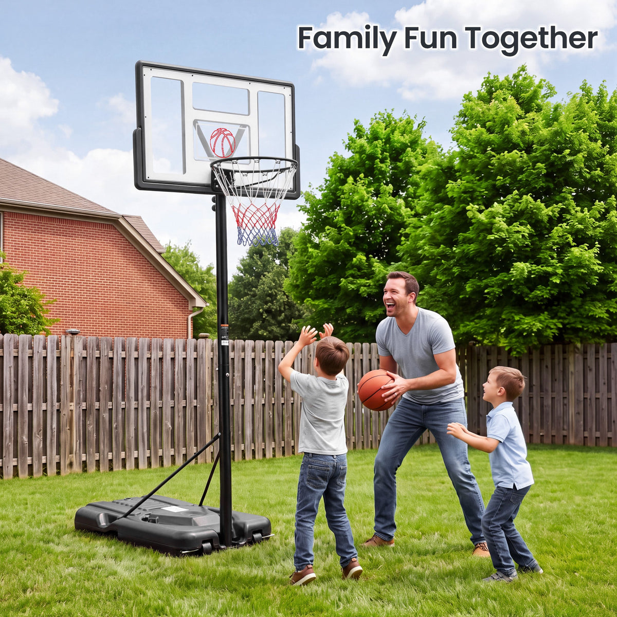 MaxKare 44”Basketball Hoop 7.08 ft to 10 ft Height Adjustable Portable Basketball Goal System with Quick Adjustment for Teenagers Adults indoor/outdoor Use - NAIPO